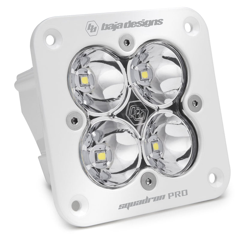Baja Designs Flush Mount Squadron Pro White LED Auxiliary Light Pod (Spot Beam; Clear)