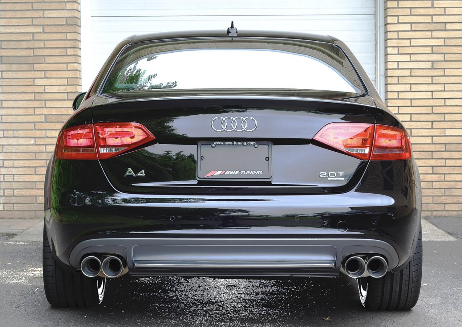 Audi B8 A4 AWE Tuning Touring Edition Exhaust - Quad Tip Polished Silver Tips - Does Not Fit Cabrio