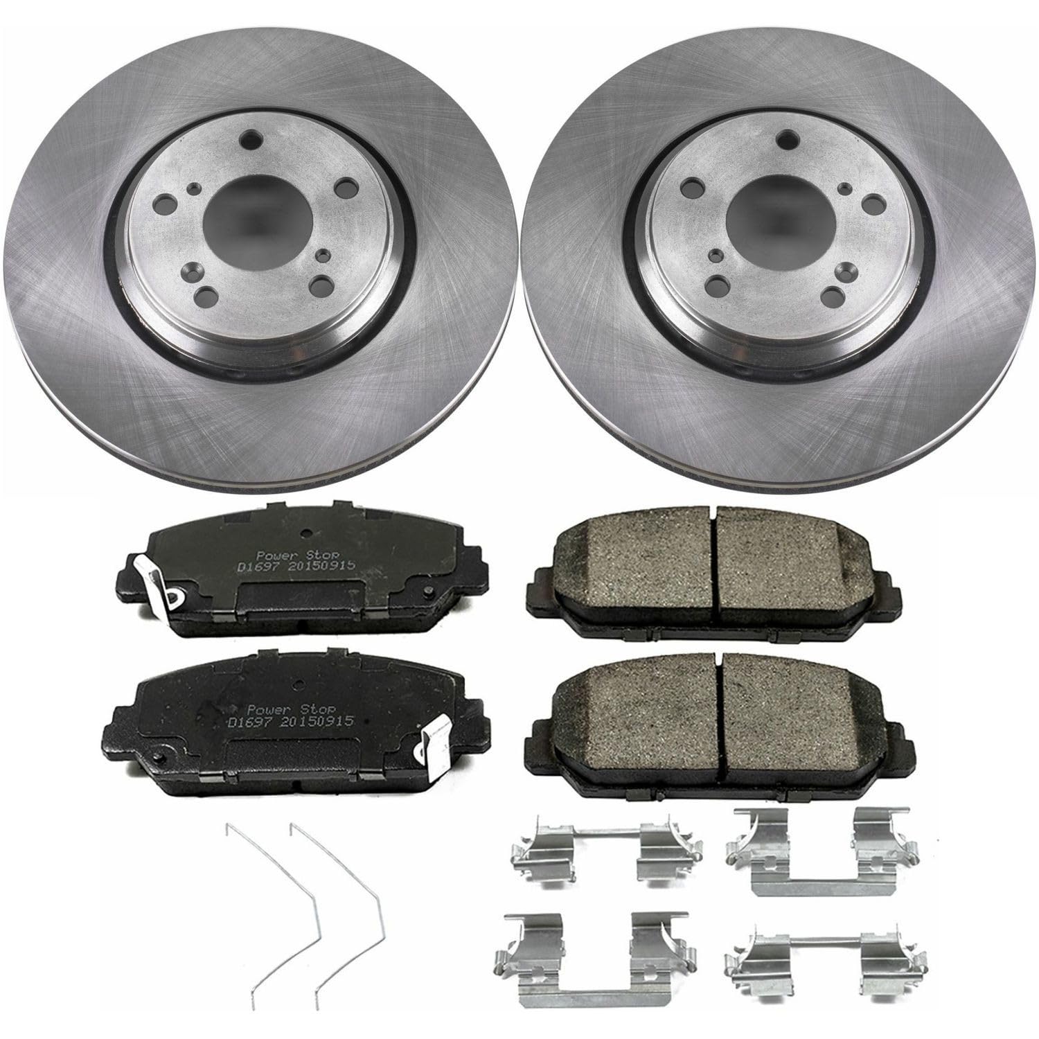 Brake Kit PowerStop For ILX 2017-2022, Accord 2016-2017, Civic 2017-2020 [Model Specific] - Autospecialty Front OE Disc Rotors & Ceramic Brake Pads Replacement, KOE7347