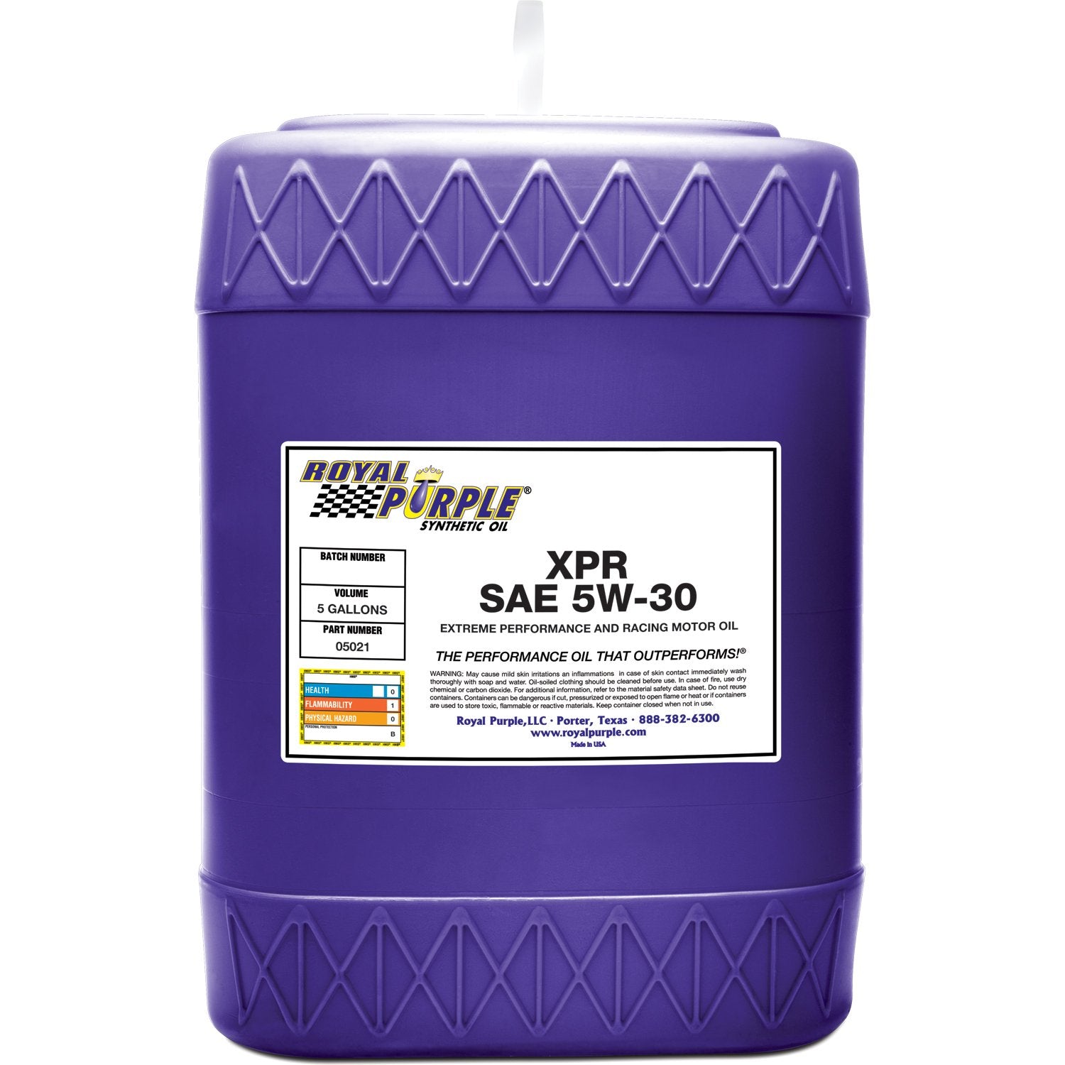 XPR 5W-30 Royal Purple Extreme Performance Synthetic Racing Motor Oil - 5 Gallon