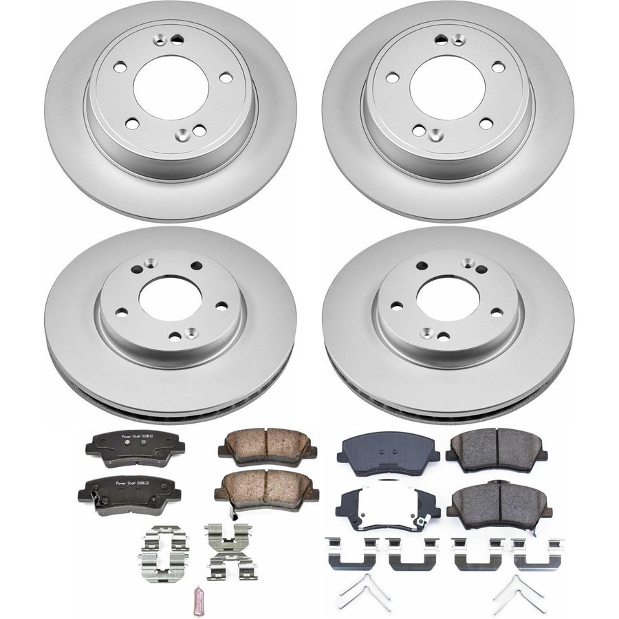 Power Stop Front and Rear CRK7385 Z17 Evolution Geomet Coated Brake Kit For Hyundai Elantra 2017-2020 [Model Specific]
