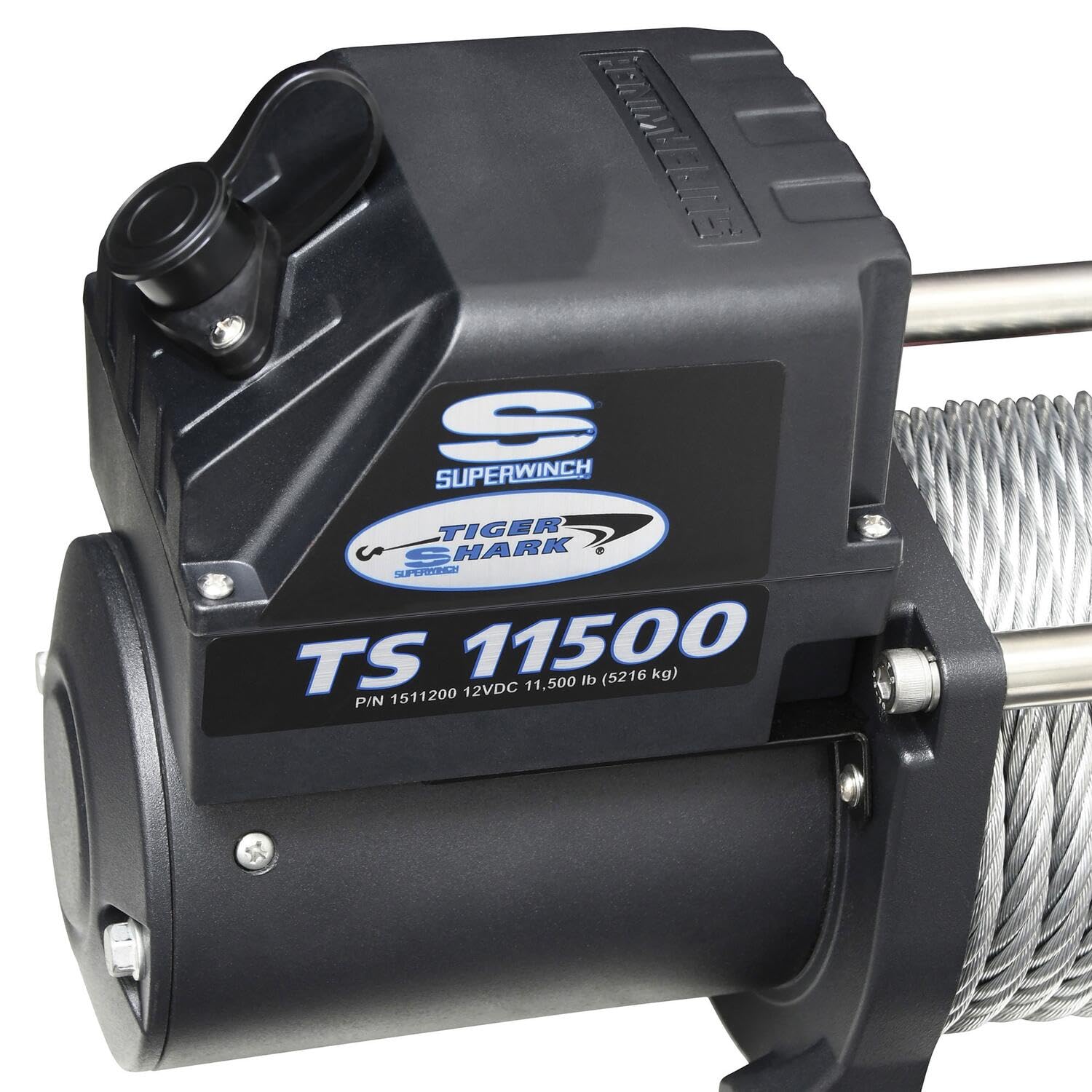Tiger Shark Superwinch 1511200 11.5, 12 VDC winch, 11,500 lb/5,216 kg capacity with roller fairlead