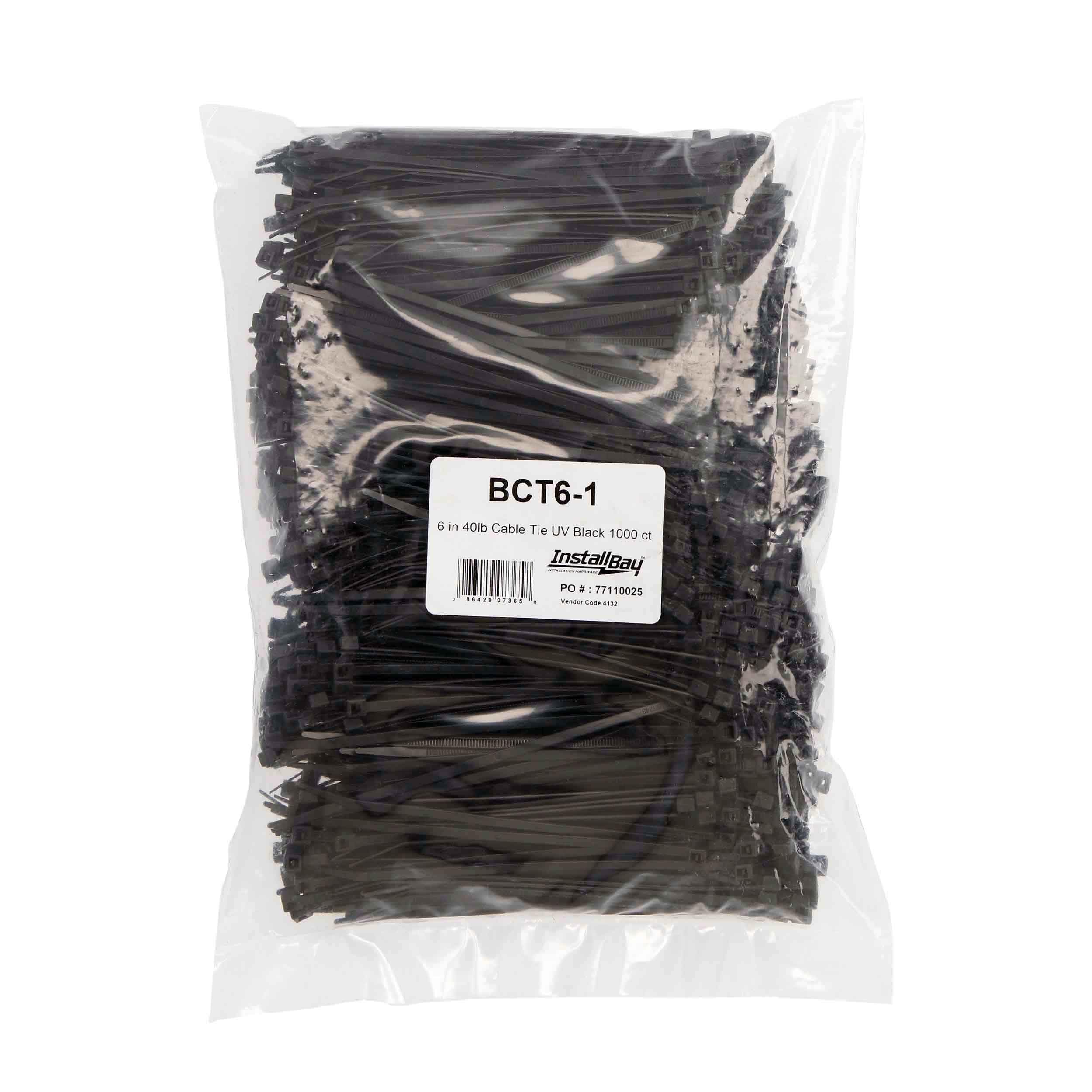 BCT6 Install Bay 6-Inch 30-Pound Cable Tie, Black (100-Pack)