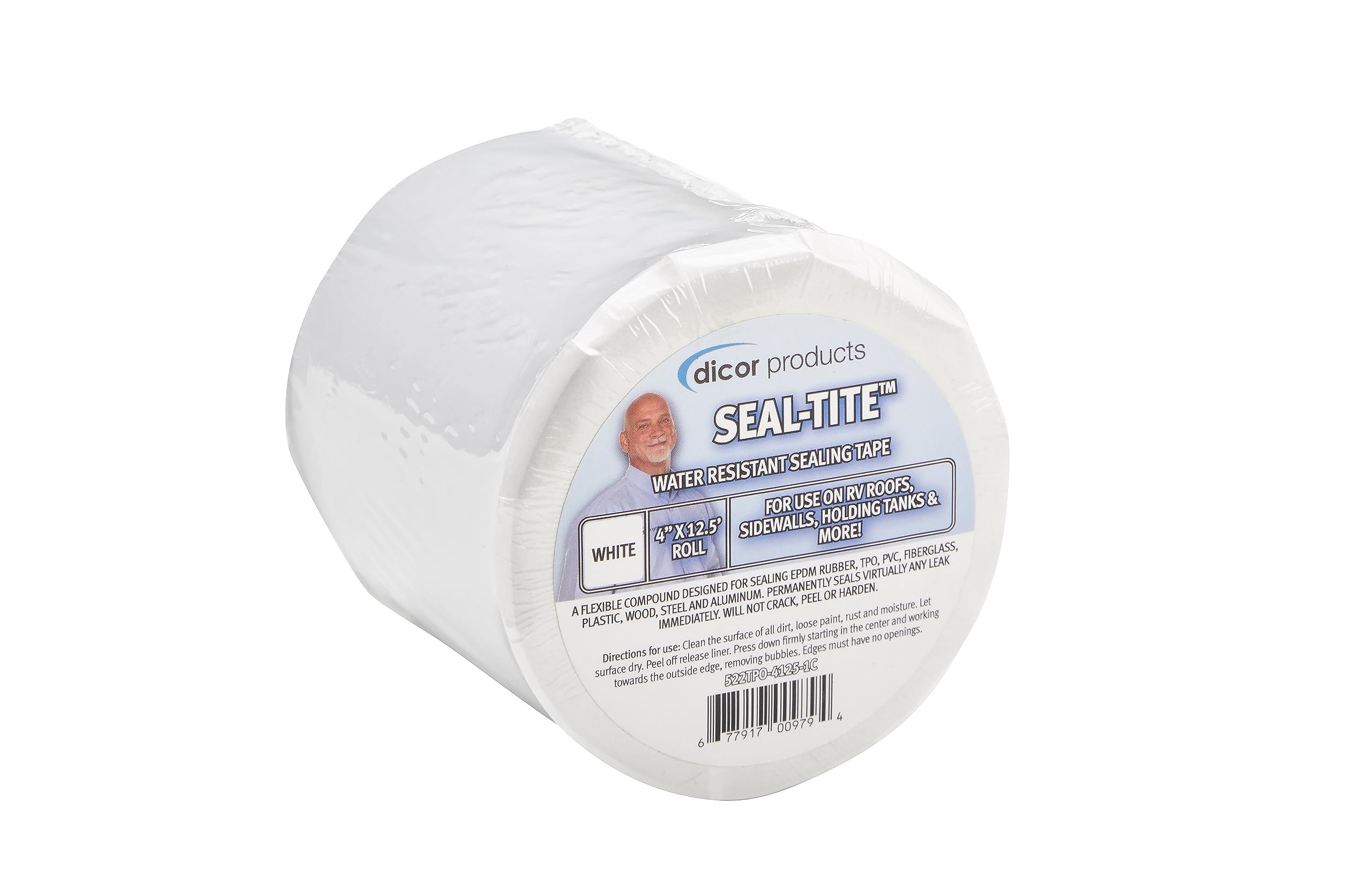 Seal-Tite Dicor 522TPO-4125-1C RV, Trailer, Motorhome Sealing Repair Tape - 4" x 12.5' Roll - White