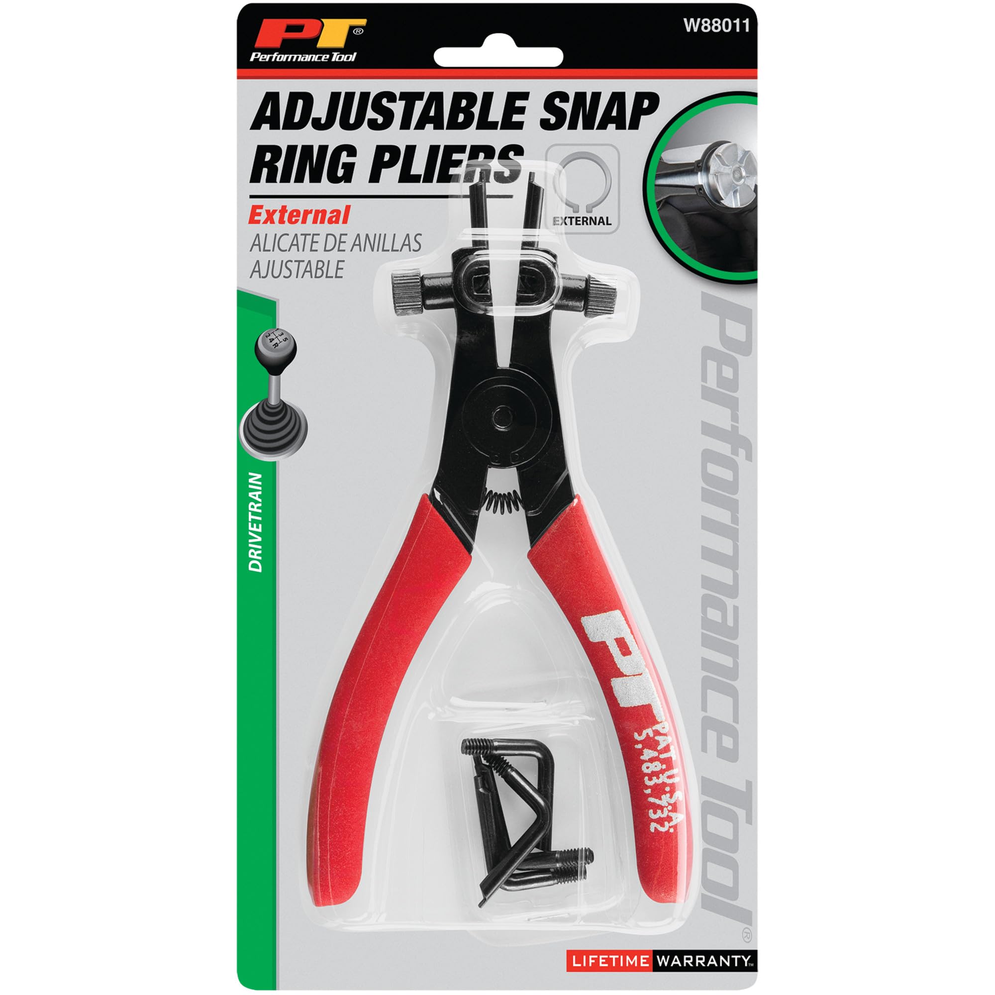 W88011 Performance Tool Adjustable External Snap Ring Pliers