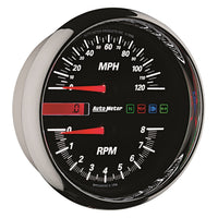 Tach/Speedo AutoMeter Gauge, 4 1/2", 8K Rpm/120 Mph, Black, Pro-Cycle (19466)