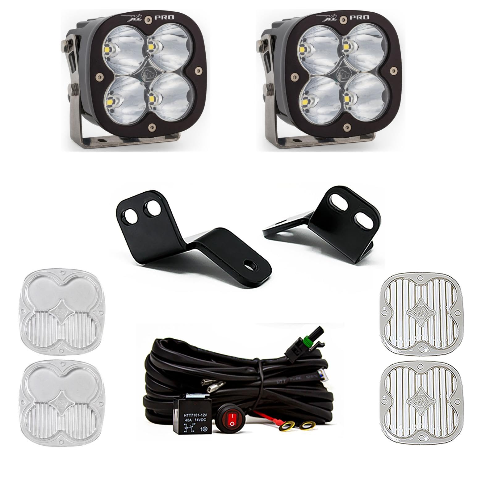 Baja Designs A-Pillar Light Kit XL Pro LED for Polaris RZR XP 1000; XP Turbo; Turbo S 2014-21 UTV (Spot; Clear)