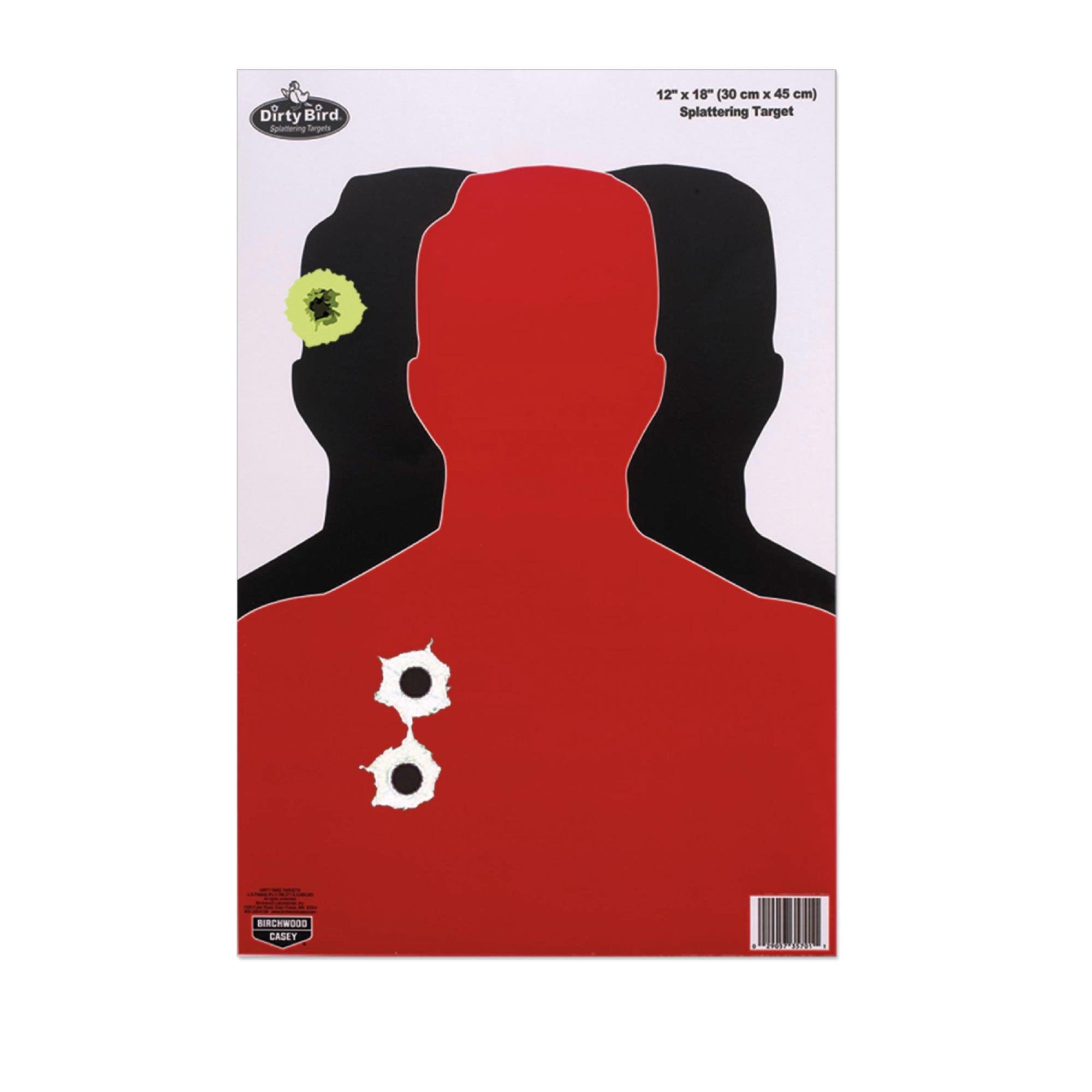 Birchwood Casey 12"x18" Non-Adhesive Dirty Bird Splattering Targets Practice Shooting for Indoor and Outdoor Use, Silhouette III - 100 Targets