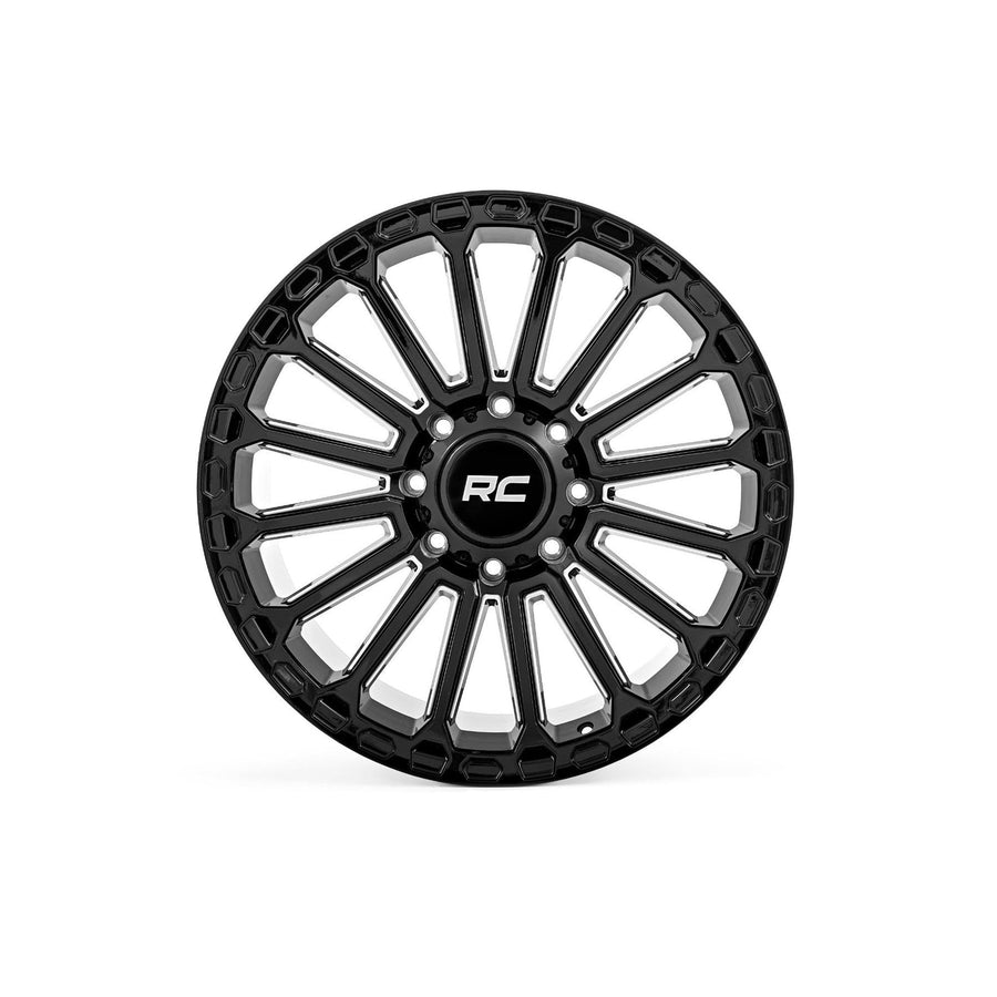 Rough Country One-Piece 97 Series Aluminum Wheel - 17x9, 5x5 Bolt Pattern, 12mm Offset, Gloss Black