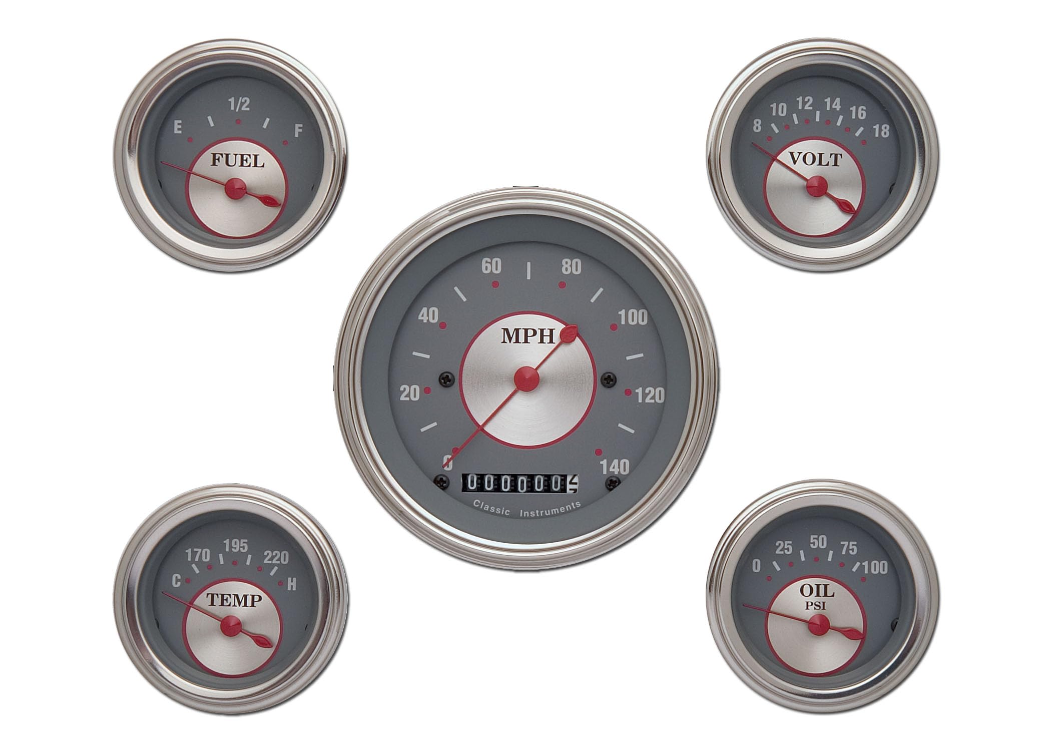 Silver Series Classic Instruments SS00SLC 5 Gauge Set - GM
