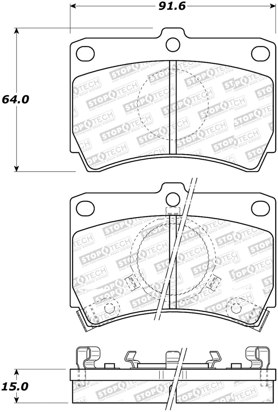 Front StopTech 308.03190 Brake Pads with Shims; Street