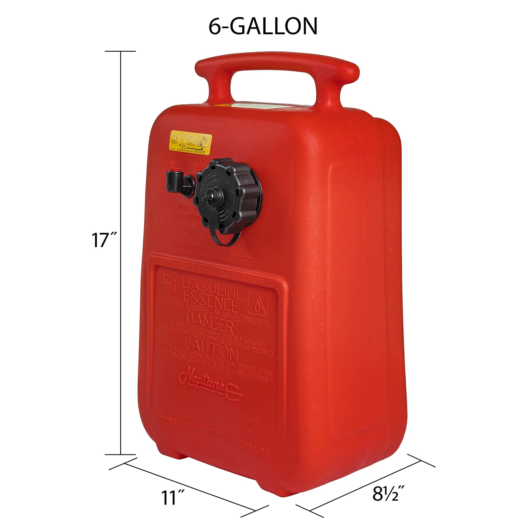 Neptune Scepter Portable 6 Gallon Fuel Tank, Red