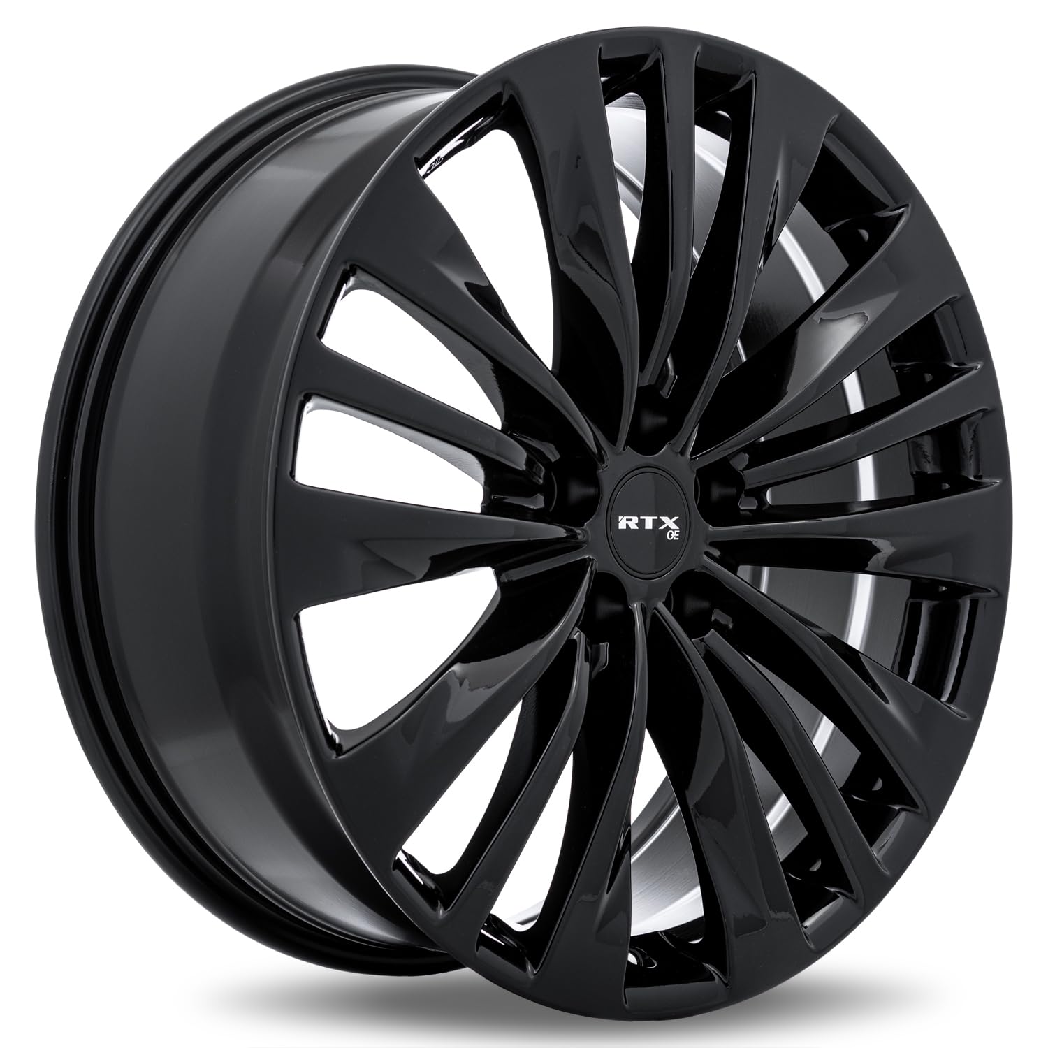 20x8 RTX TY-02 Custom Wheel - 35 Offset, 5x114.3 Bolt Pattern, 60.1mm Hub - Gloss Black Rim