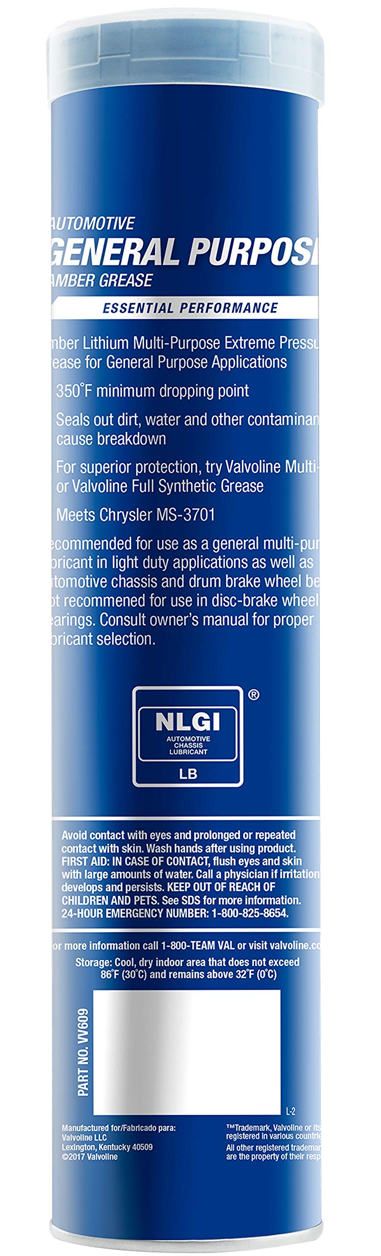 General Purpose Valvoline Amber Grease 14.1 OZ Cartridge
