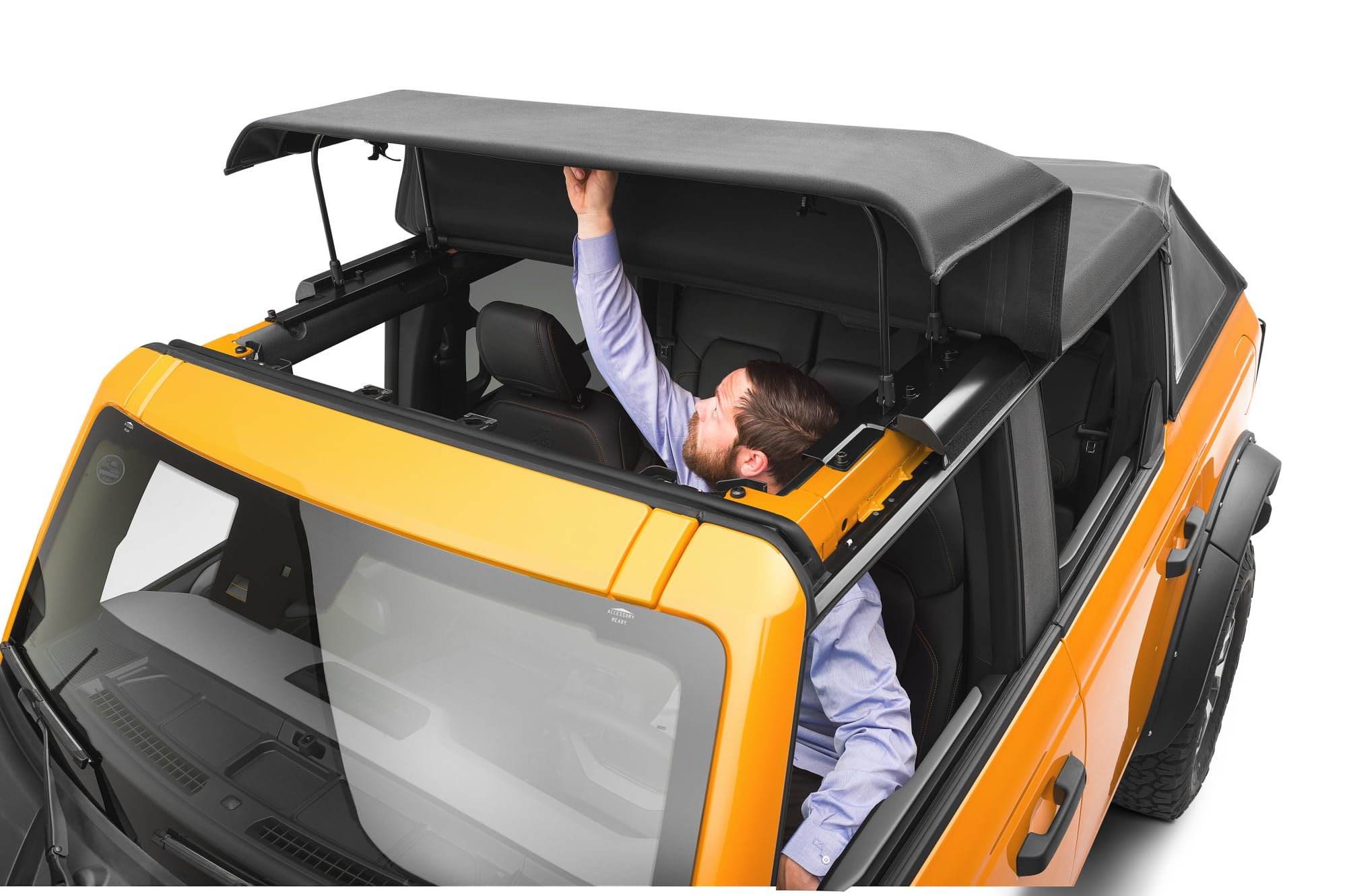 Voyager Fastback Top HAVOC OFFROAD for Ford Bronco | Two-Piece Top, Easily Opens From the Inside, Premium Twill, Removable Side & Rear Windows | HFB-09-101 | 2021-2025 Ford Bronco, 4-Door
