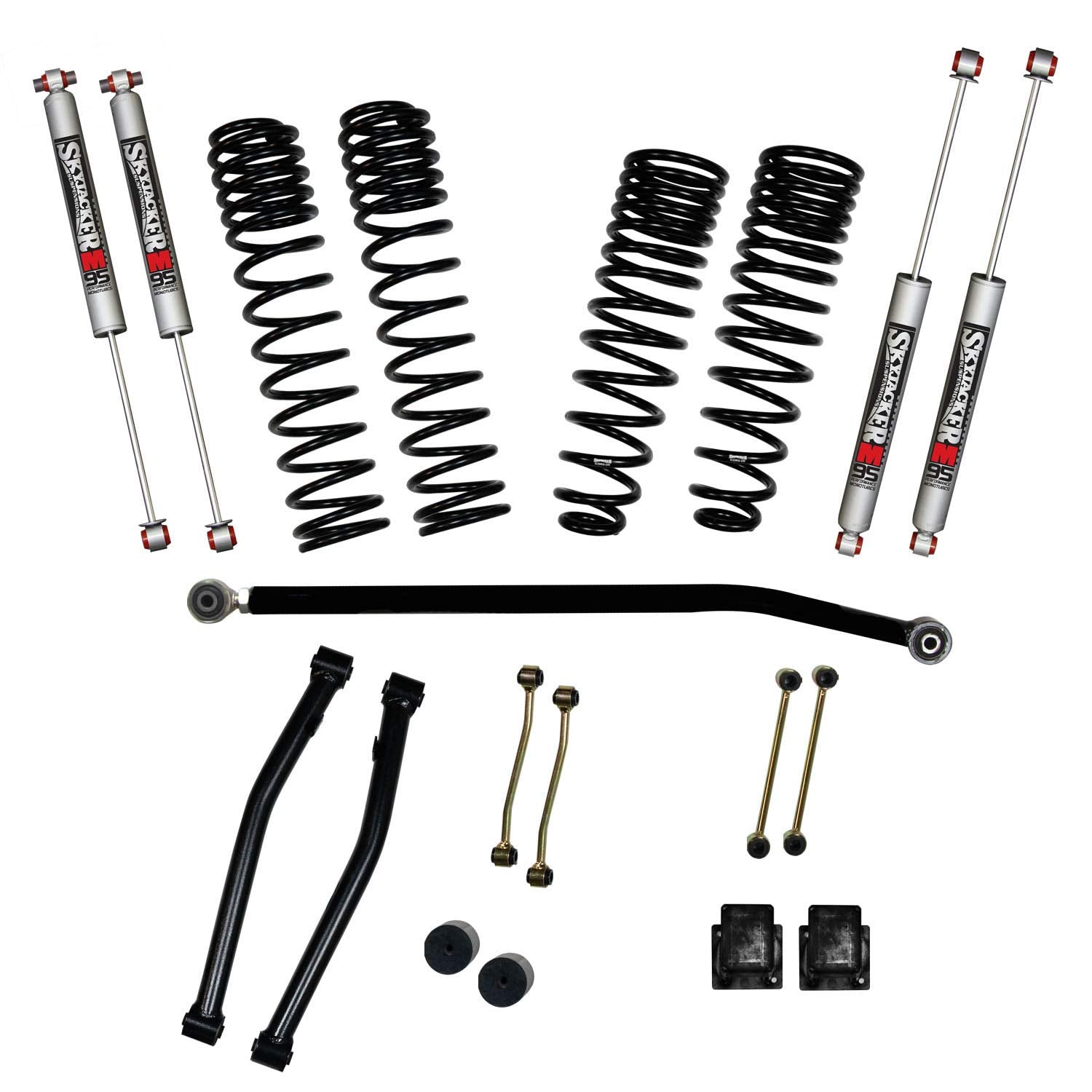 Skyjacker Coil Spring Leveling Kit G351KMLT w/Shocks 3.5 in. Dual Rate Long travel Front And 2 in. Rear M95 Monotube Shocks