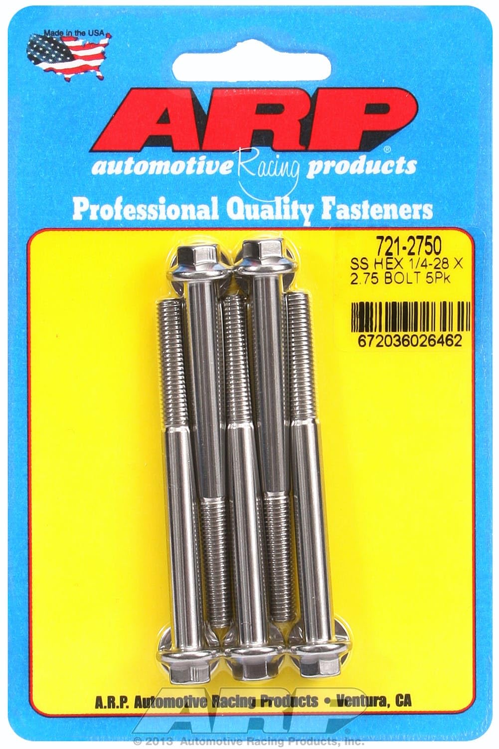 Hex Bolt ARP (721-2750), Stainless Steel