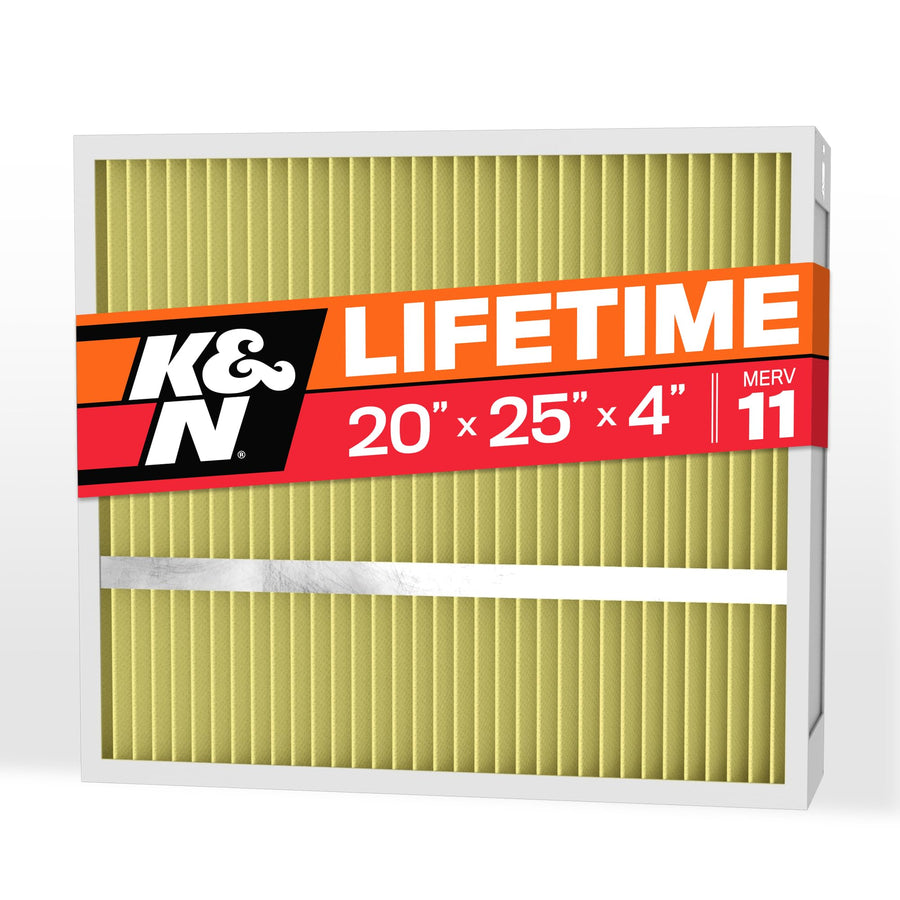 K&N HVAC Furnace Air Filter 20X25X4, Lasts a Lifetime, Washable, Merv 11, the Last Filter You Will Ever Buy, Breathe Safely at Home or in the Office, HVC-42025