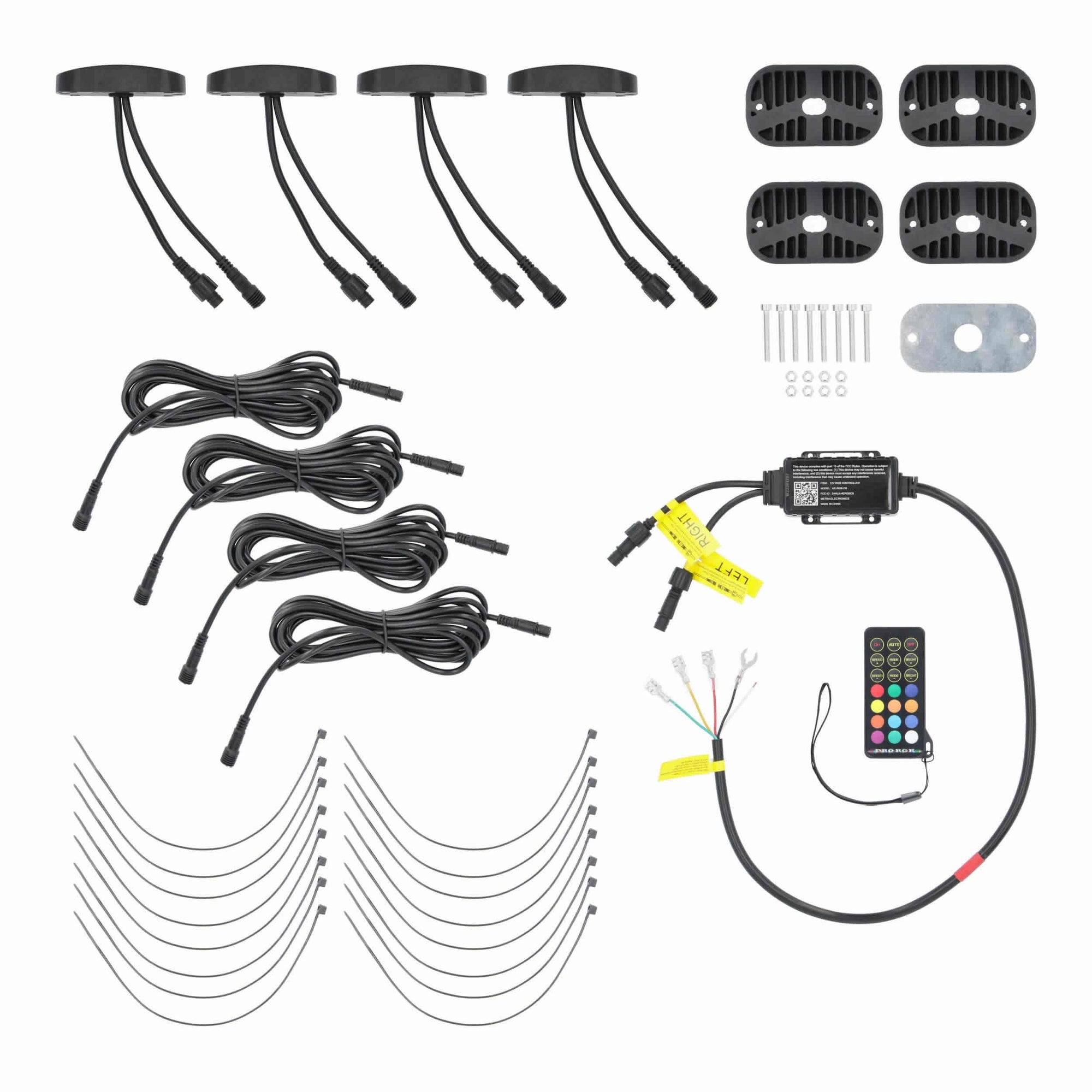 4 RGB Metra Rock Lghts W/Controller