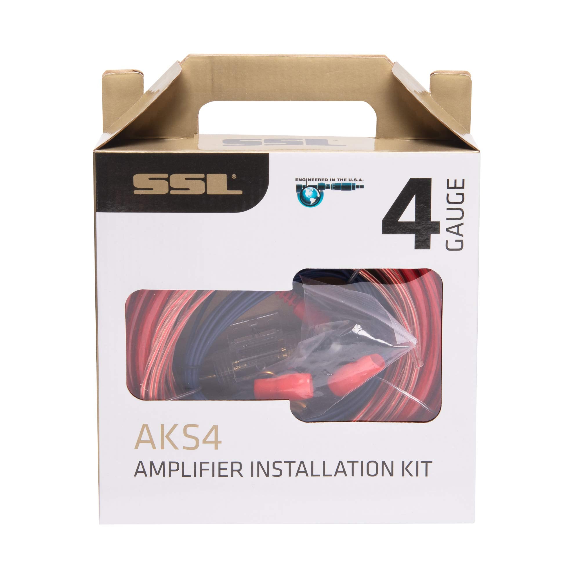 Sound Storm Laboratories 4 Gauge AKS4 Amplifier Installation Wiring Kit - A Car Amp Wire Makes Connections, Brings Power to Radio Subwoofers Speakers