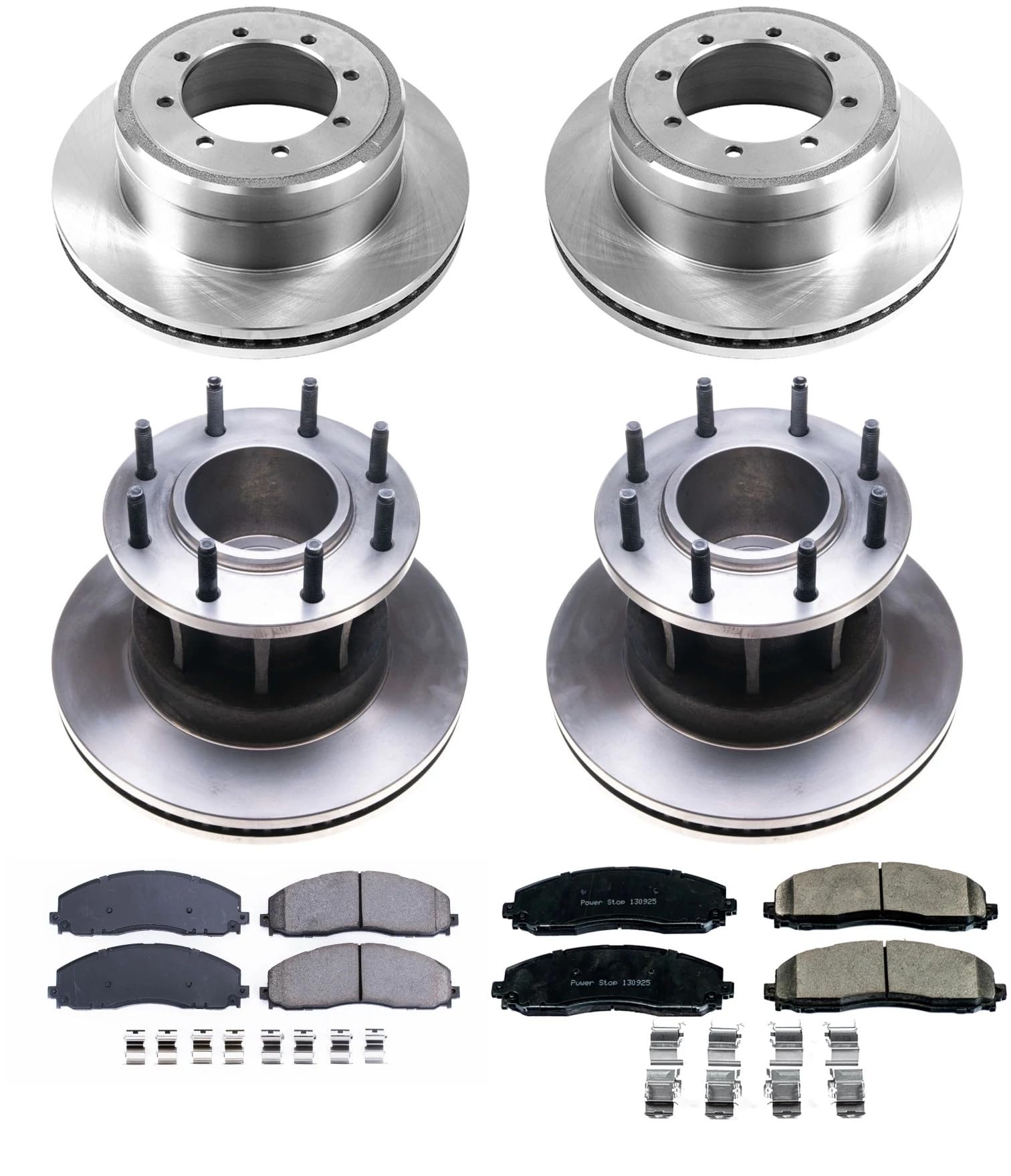 Power Stop KOE7572 Front and Rear Replacement Brake Kit-OE Brake Rotors & Ceramic Brake Pads For Ford F-350 Super Duty 2017-2022 [Model Specific]