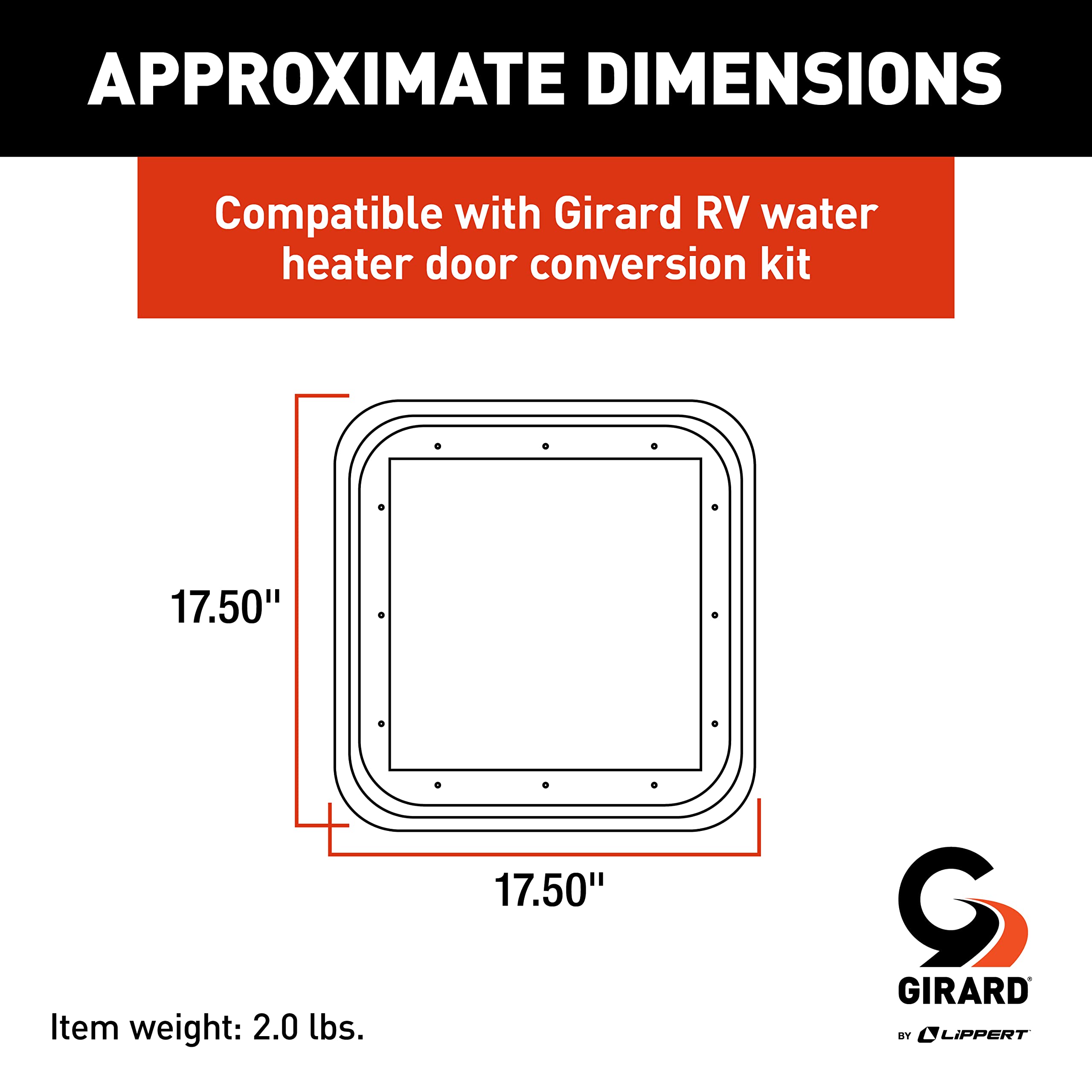 RV Water Heater Door Trim Ring Girard Products Llc - Black