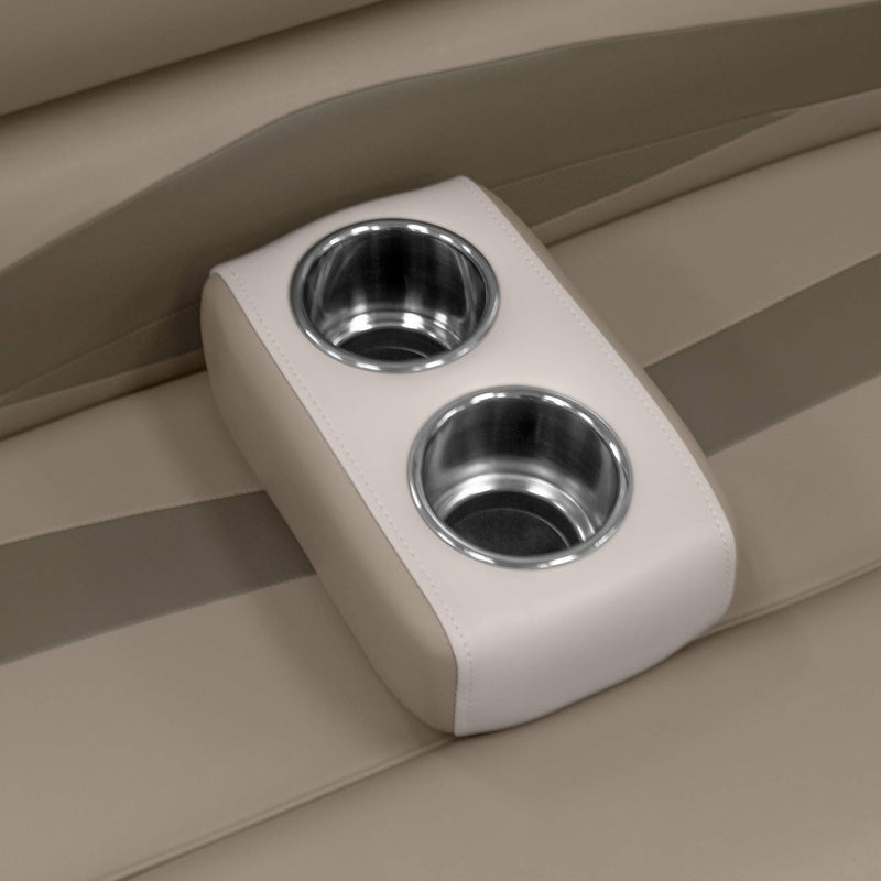 Wise Pontoon 3059-1884 Double Drink Holder with Stainless Steel Cup Holders, Platinum / Mocha Java