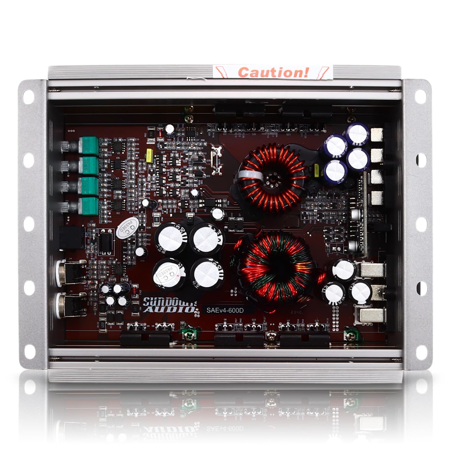 Sundown Audio Class D SAEv4-600D Monoblock Car Subwoofer Amplifier - 600W RMS @ 1 Ohm - Heavy Duty Heat Sink, Variable Lowpass/Subsonic Filters, Phase Control, Remote with Clip Indicator