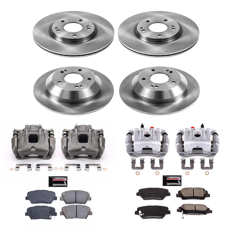 Power Stop Front and Rear Brake Kit-Drilled/Slotted Rotors, Ceramic Brake Pads & Calipers KCOE5927 Stock Replacement