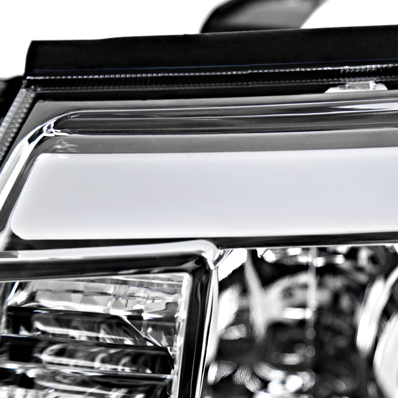 Chrome Projector Headlights Spec-D Tuning w/LED Tube Compatible with 2005-2011 Toyota Tacoma, Left + Right Pair Headlamps Assembly