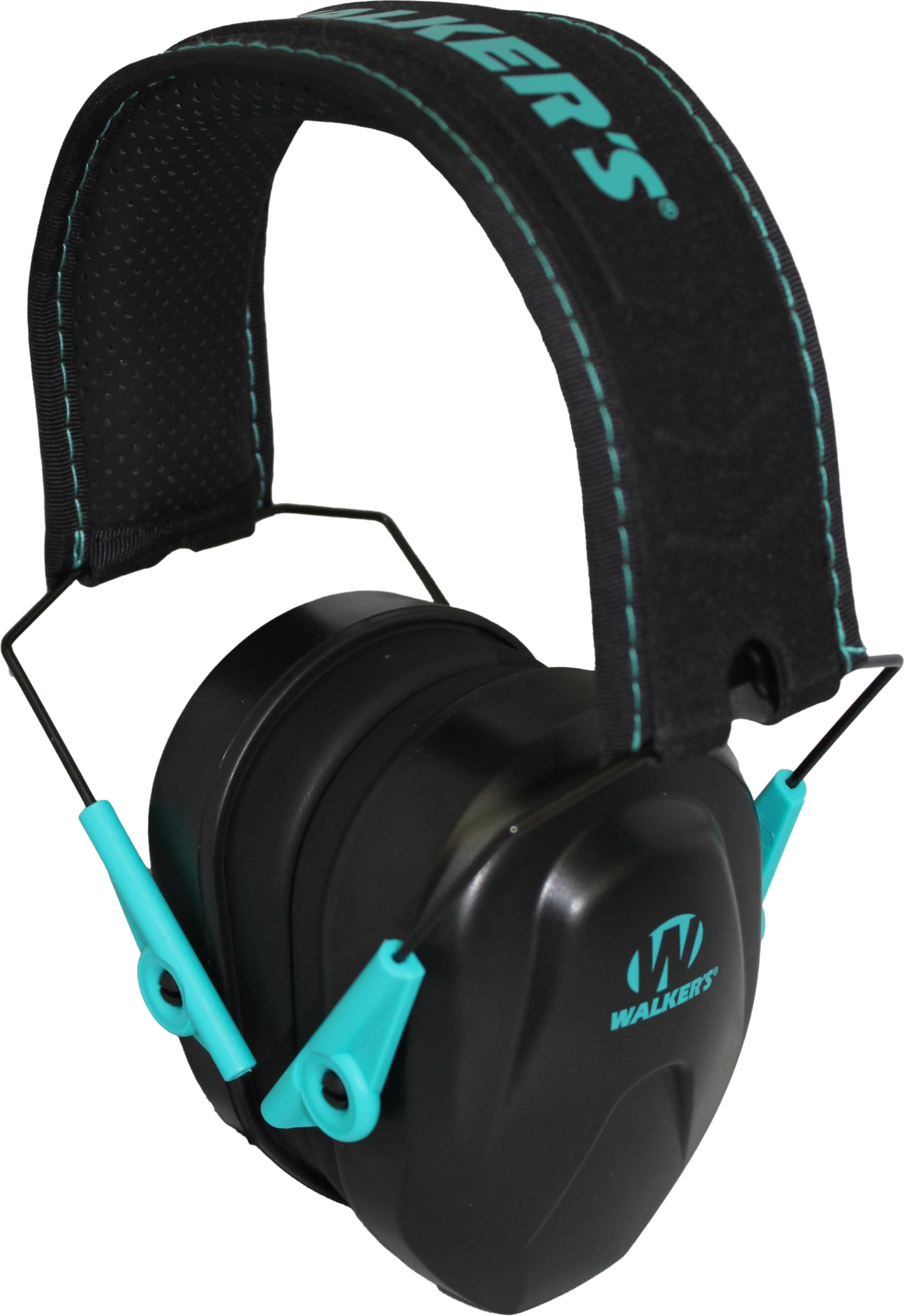 Walker's Noise-Blocking Compact Passive Youth & Women's Hunting Gun Range Shooting Hearing Protection Muff, Comfort Headband w/Metal Wire Frame, Teal