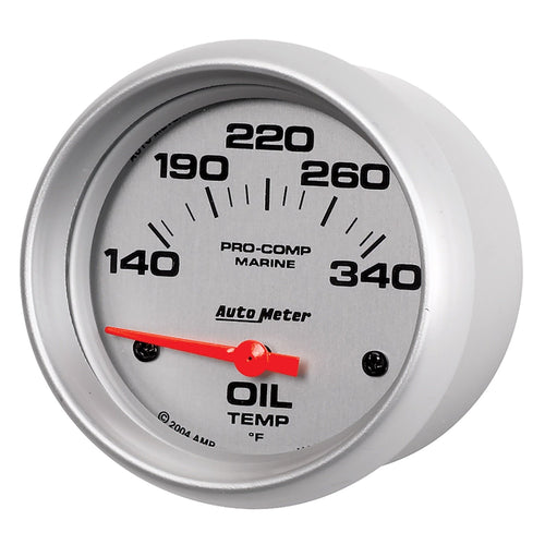 Oil Temp AutoMeter Gauge, 2 5/8", 140-300ºf, Electric, Marine Silver (200765-33) Multi