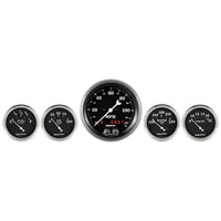 Gauge Kit AUTO METER 1750 (Old TYME Black 5 Pc, 3 3/8" & 2 1/16", GPS Speedometer, Old TYME Black)