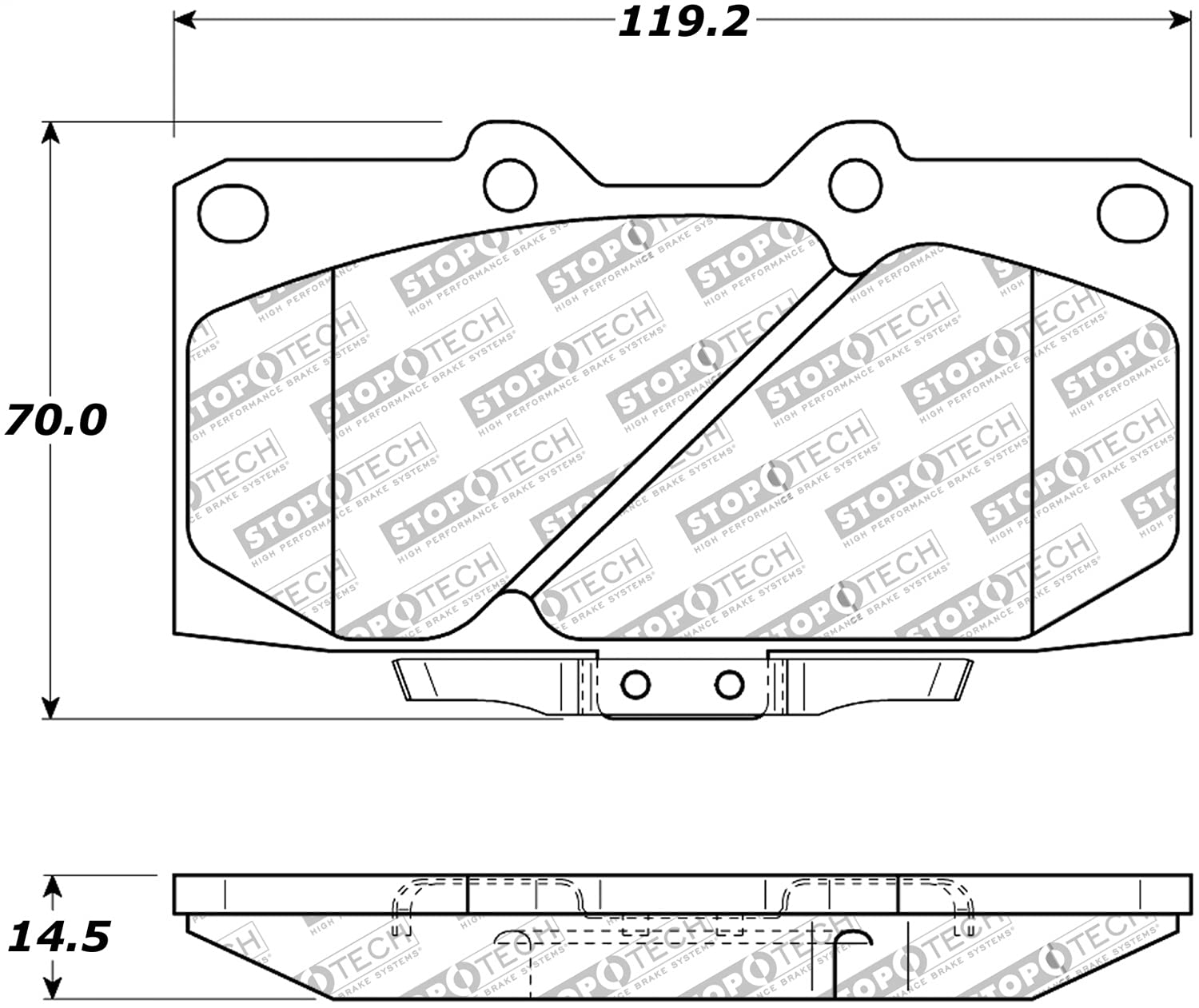 Front StopTech 308.06470 Brake Pads with Shims and Hardware Street