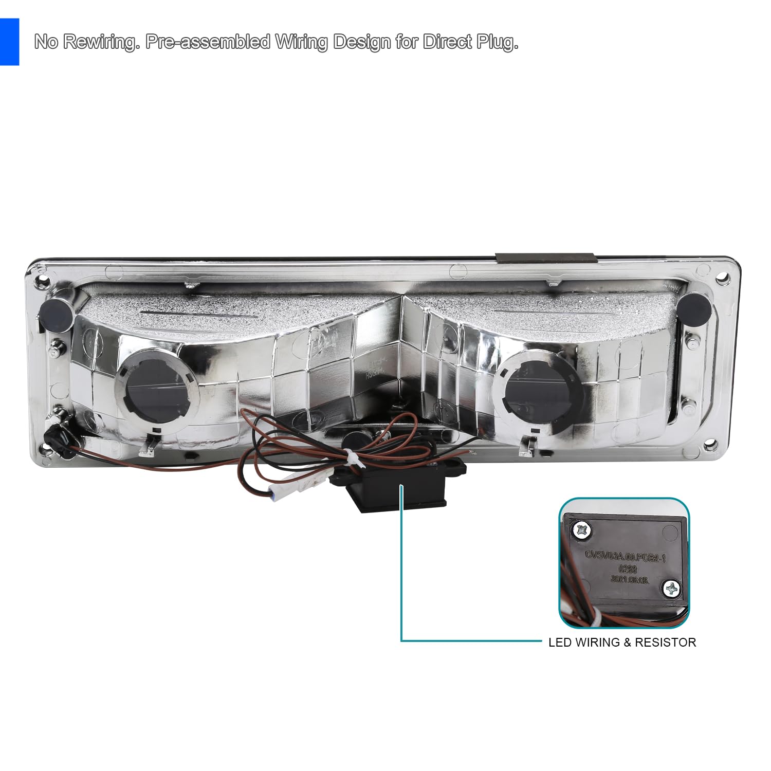 Smoke LED SPEC-D TUNING Bumper Lights Signal Lamps Compatible with 1988-1999 GMC C/K Chevy C10 1500 2500