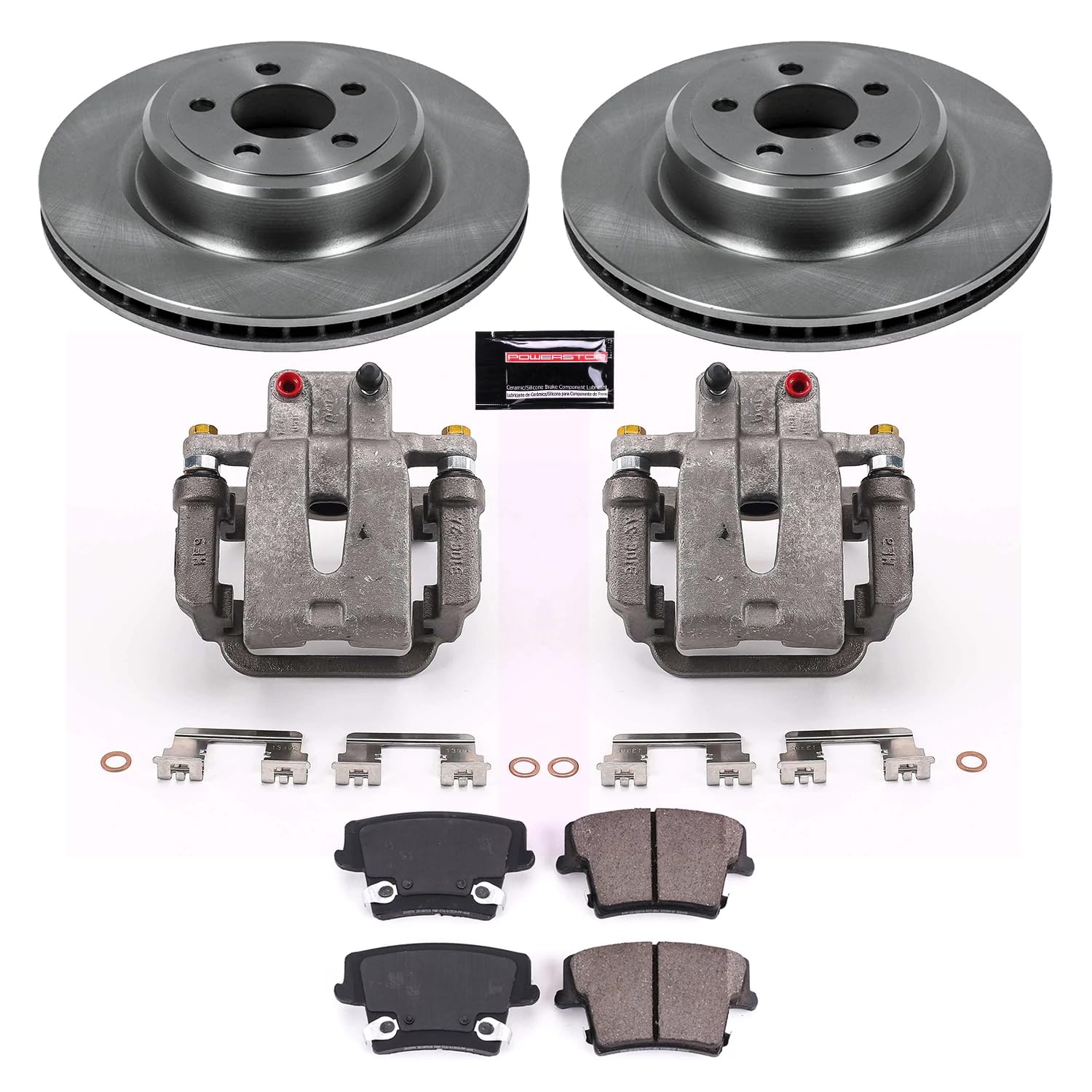 Power Stop KCOE5486 Replacement Autospeciality Rear Caliper Kit- OE Rotors, Ceramic Brake Pads, Calipers For Dodge Charger 2006-2014, Dodge Magnum 2006-2008 [Model Specific]
