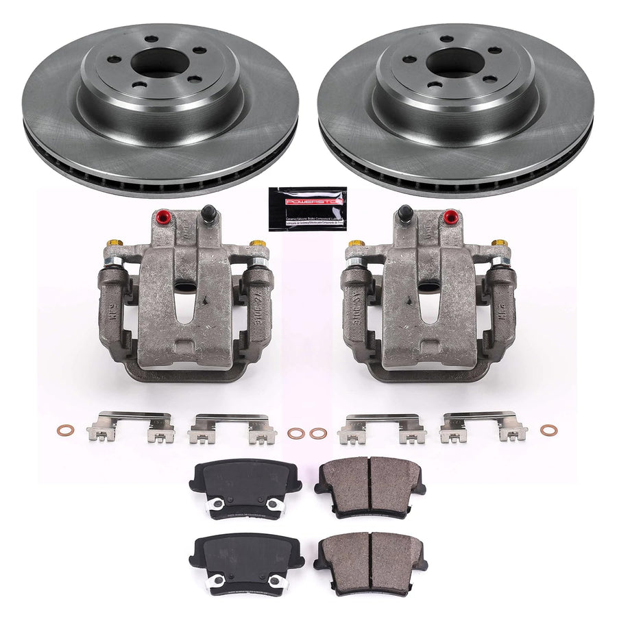 Power Stop KCOE5486 Replacement Autospeciality Rear Caliper Kit- OE Rotors, Ceramic Brake Pads, Calipers For Dodge Charger 2006-2014, Dodge Magnum 2006-2008 [Model Specific]