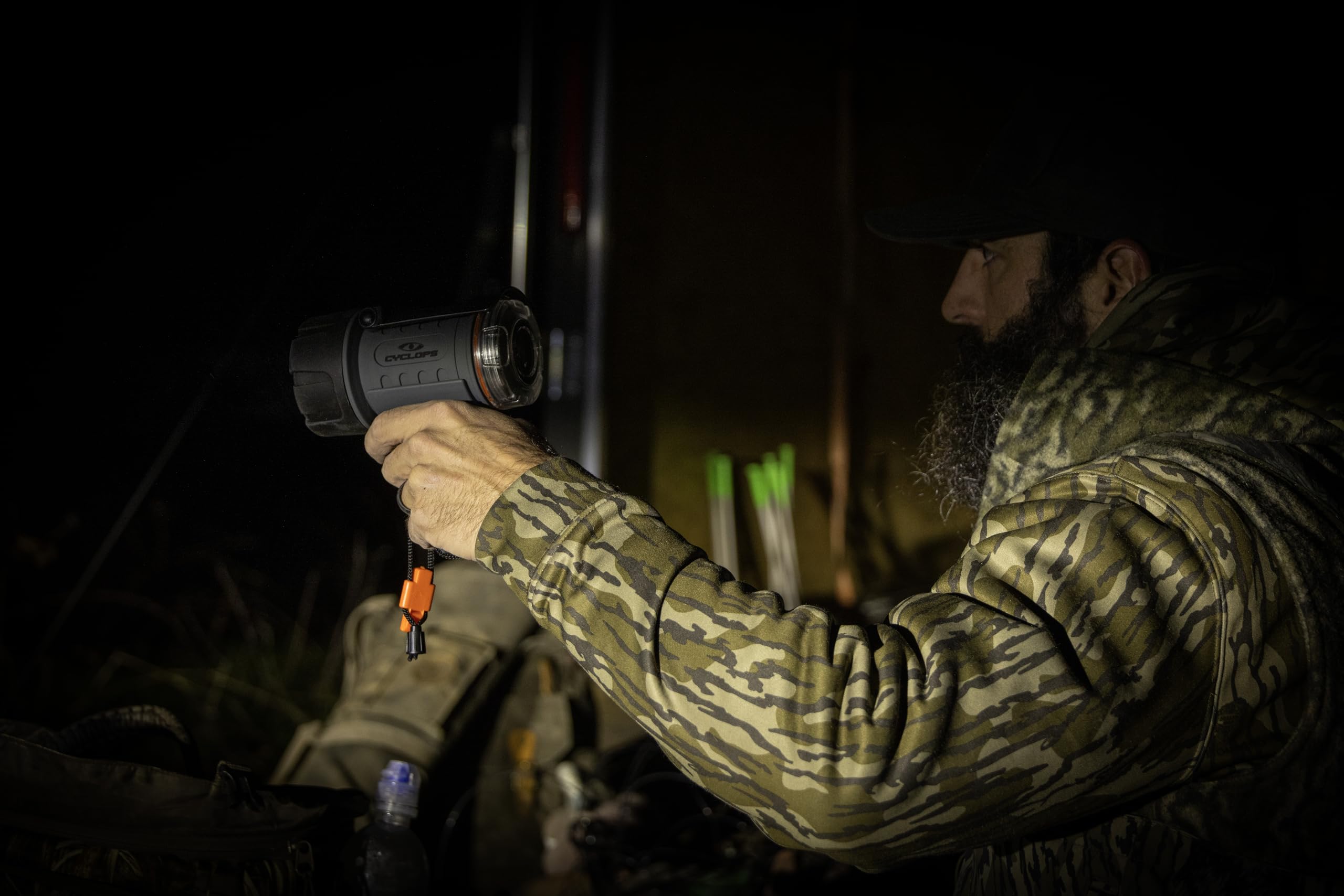 LED Waterproof Spotlight Cyclops | 700 Lumens Tough ABS Floatable 3 Lighting Modes Rechargeable Handheld Flashlight| Emergency Whistle on Lanyard Included