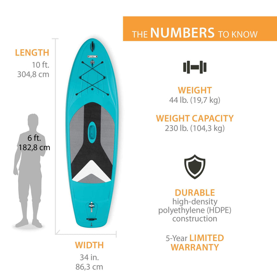 Hardshell Lifetime Horizon 100 Stand-Up Paddleboard (Paddle Included), Teal