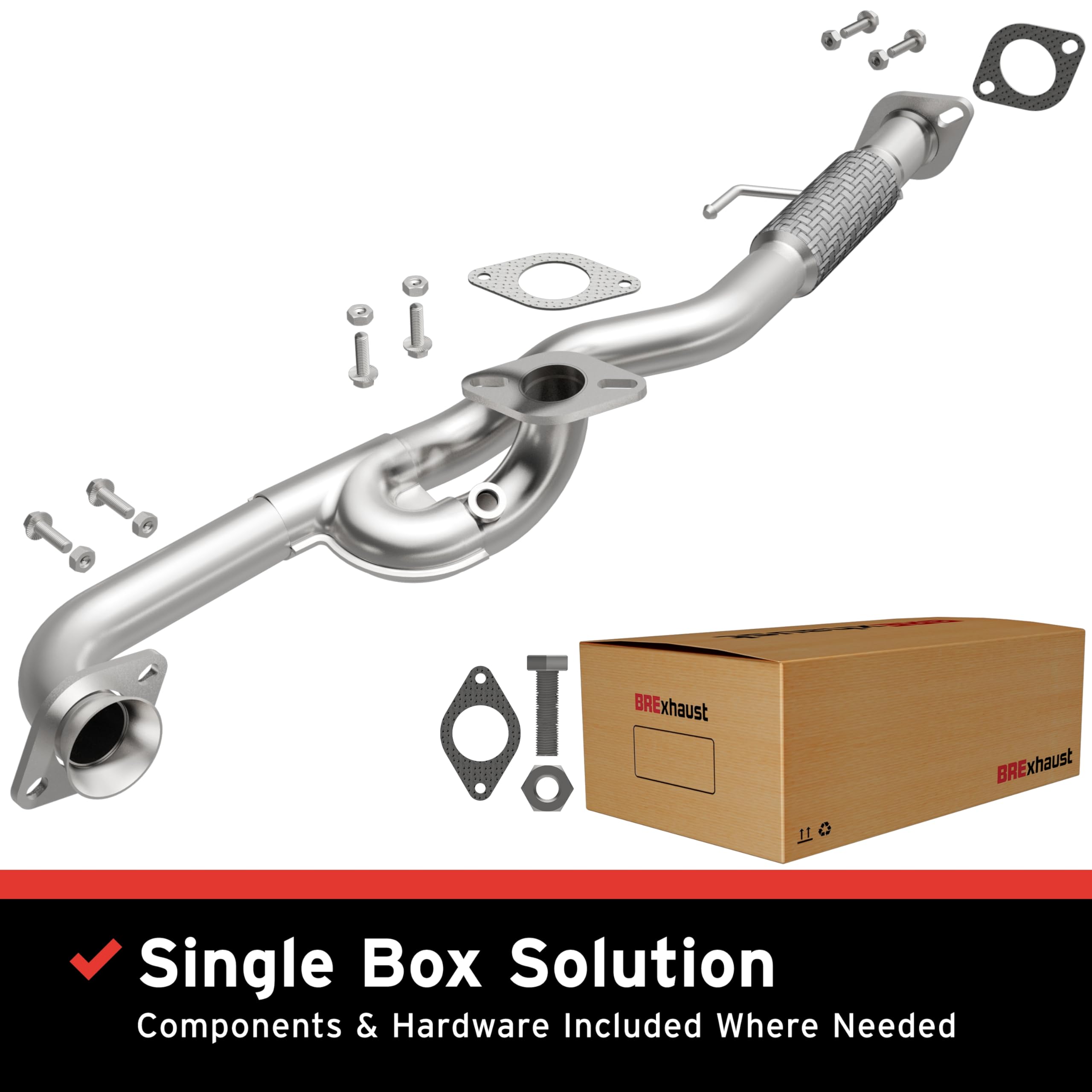 Replacement BRExhaust Front Pipe Kit 107-0011: Direct-Fit, Compatible with 05-08 Escape, Mariner, Tribute 2.3L, 3.0L