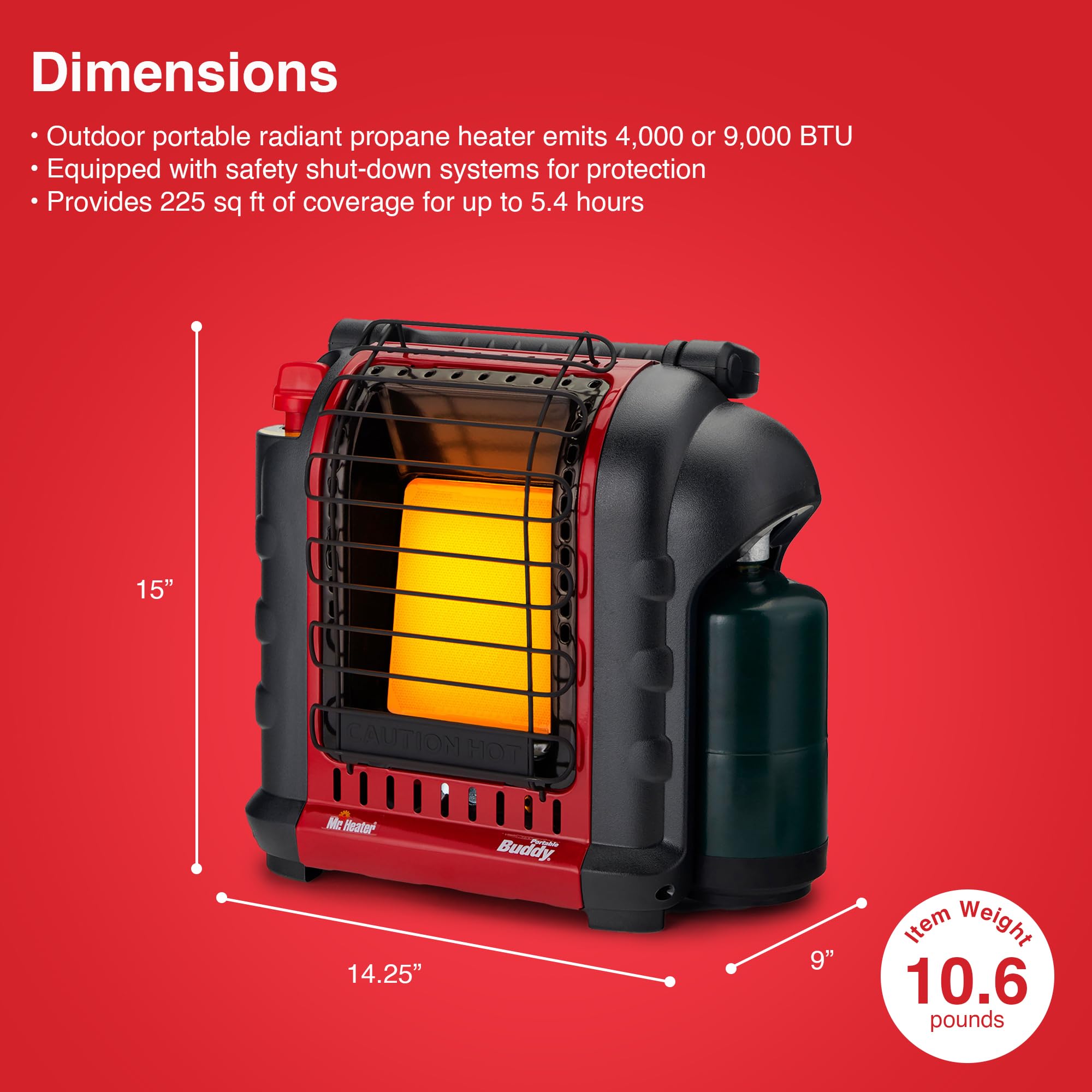 Portable Buddy Heater Mr. Heater MH9BX 4000-9000 BTU