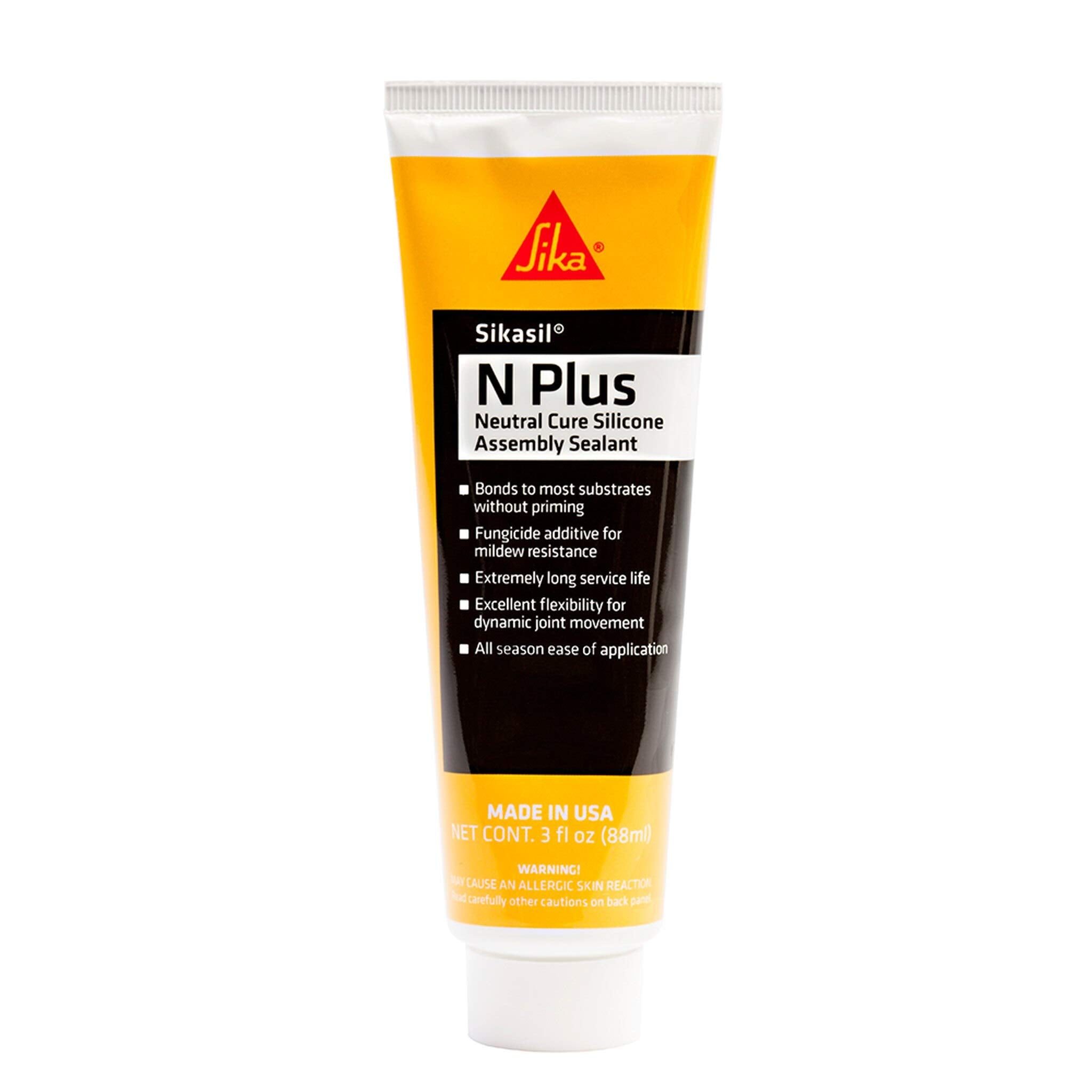 White Silicone Sealant Sikasil-N Plus, 3 fl oz – High-Performance, Multi-Surface Adhesive for Window, Door, and General Sealant Applications