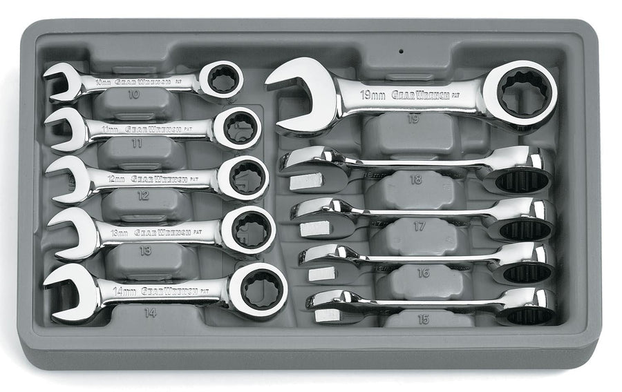STUBBY GEARWRENCH SET METRIC 10PC