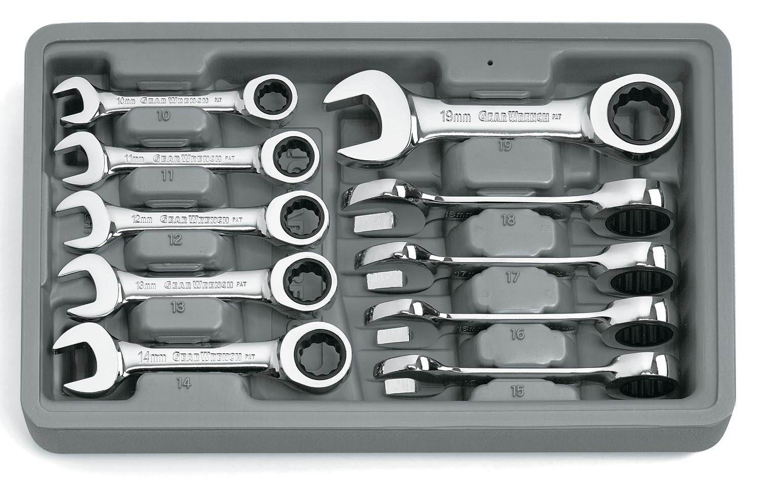 STUBBY GEARWRENCH SET METRIC 10PC