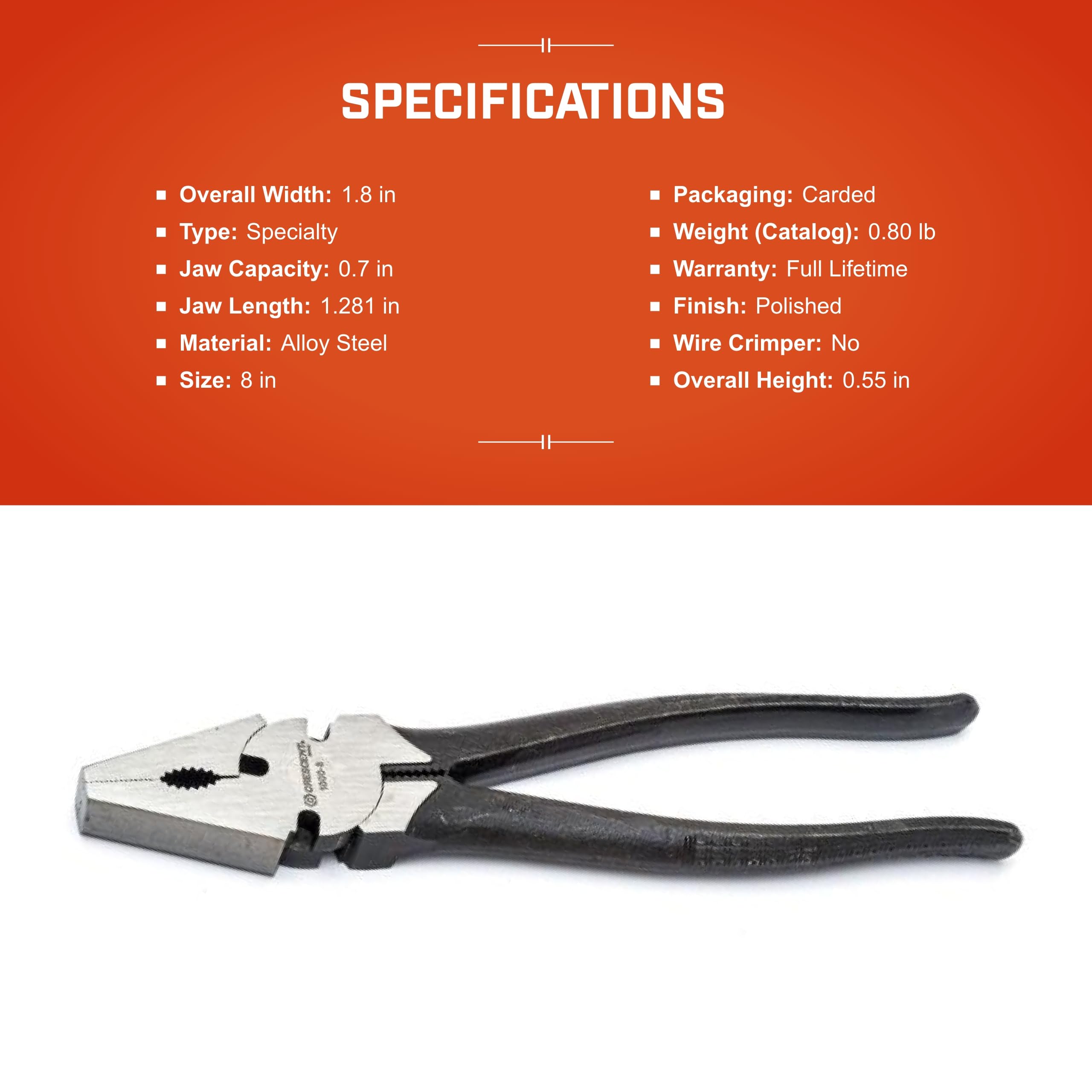 8" CRESCENT Button Fence Pliers - 10008VN-05
