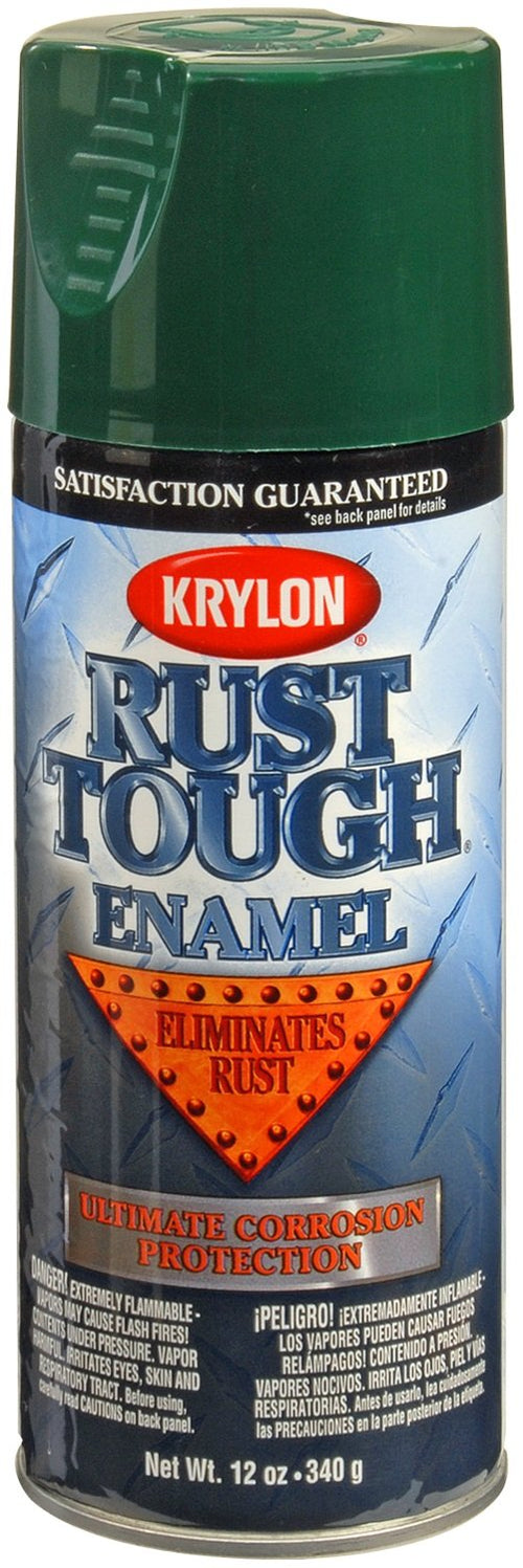 Krylon Rust Tough Enamel, Gloss, Hunter Green Rust Preventive, 12 oz