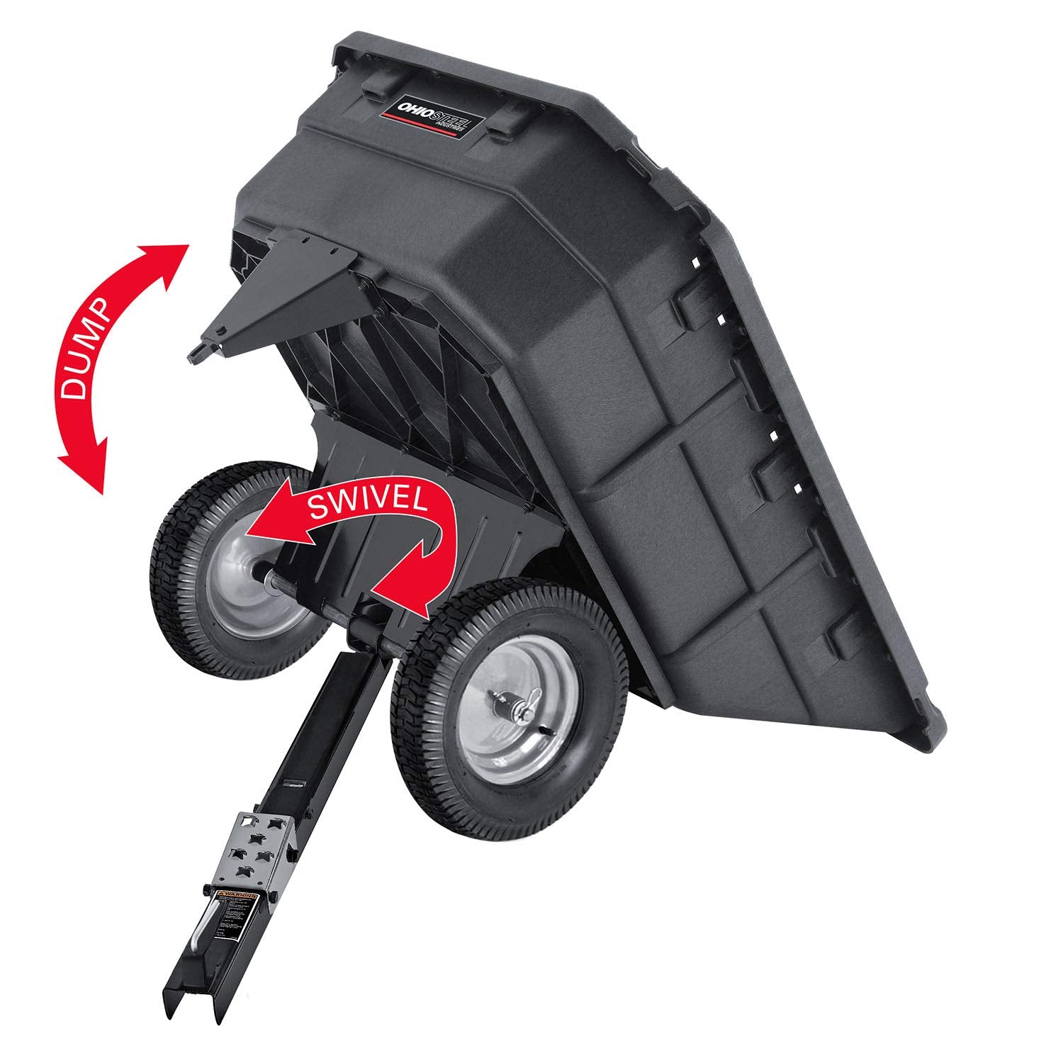 Poly Swivel Dump Cart Ohio Steel, 15 cu.ft., 1000 lb Load Capacity