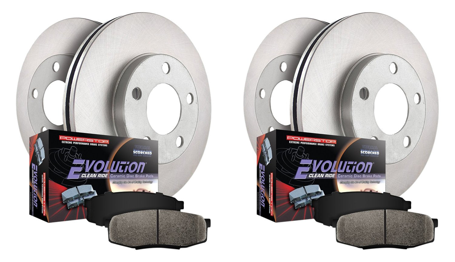 Power Stop KOE7280 Replacement Brake Kit-OE Front and Rear Brake Rotors & Ceramic Pads