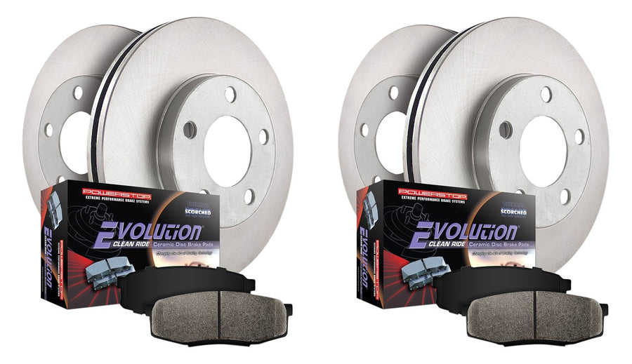 Power Stop KOE7280 Replacement Brake Kit-OE Front and Rear Brake Rotors & Ceramic Pads