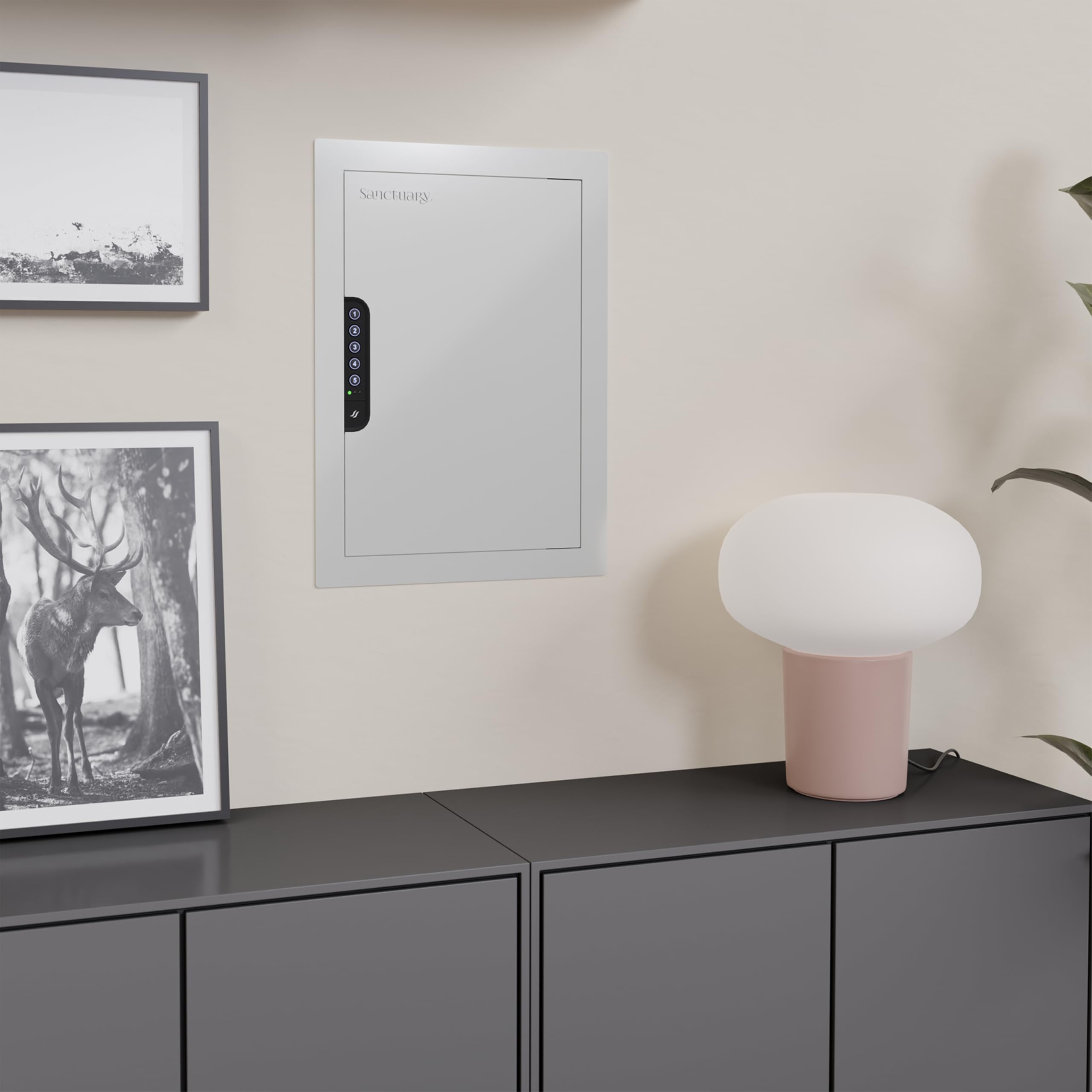 In-Wall Sanctuary Vault with Electronic Lock, Matte White
